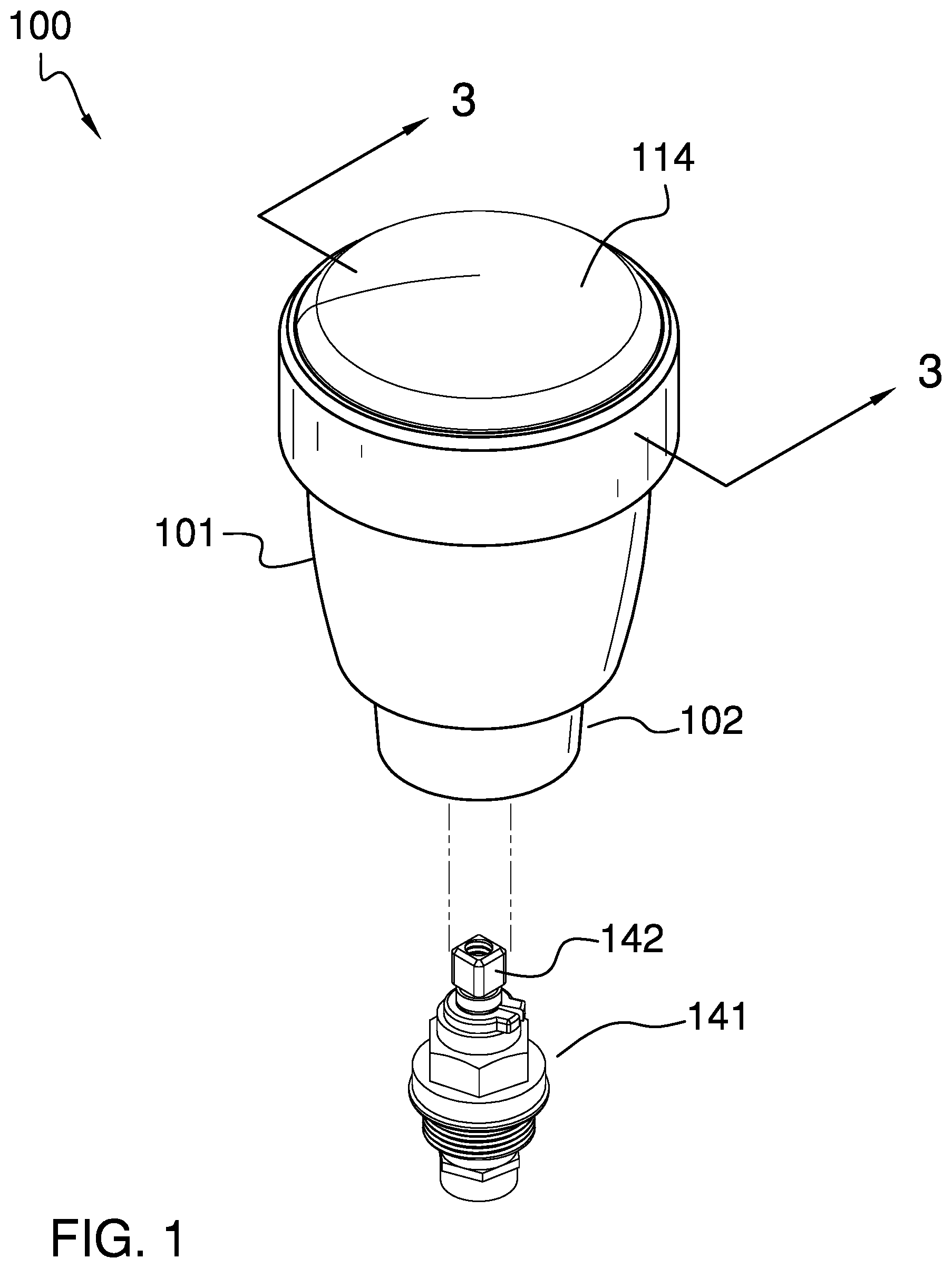 Patent US12320443 Figure 1 – Adjustable handle device for use with a valve stem