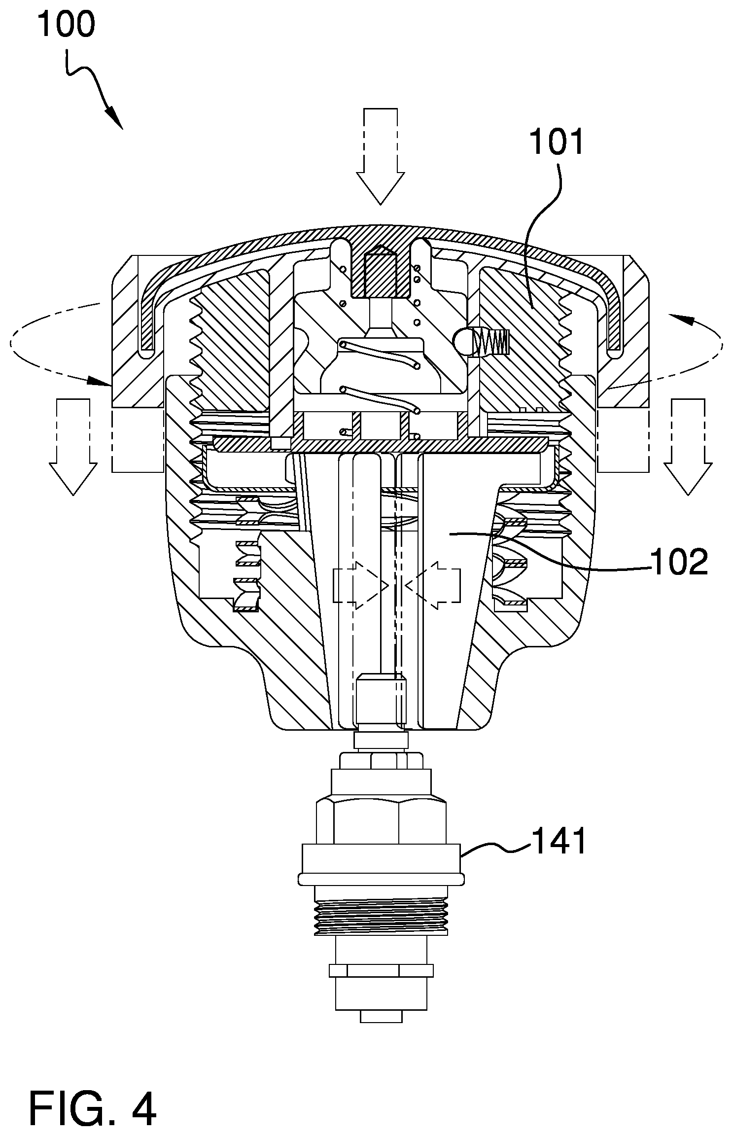 Patent US12320443 Figure 4 – Adjustable handle device for use with a valve stem