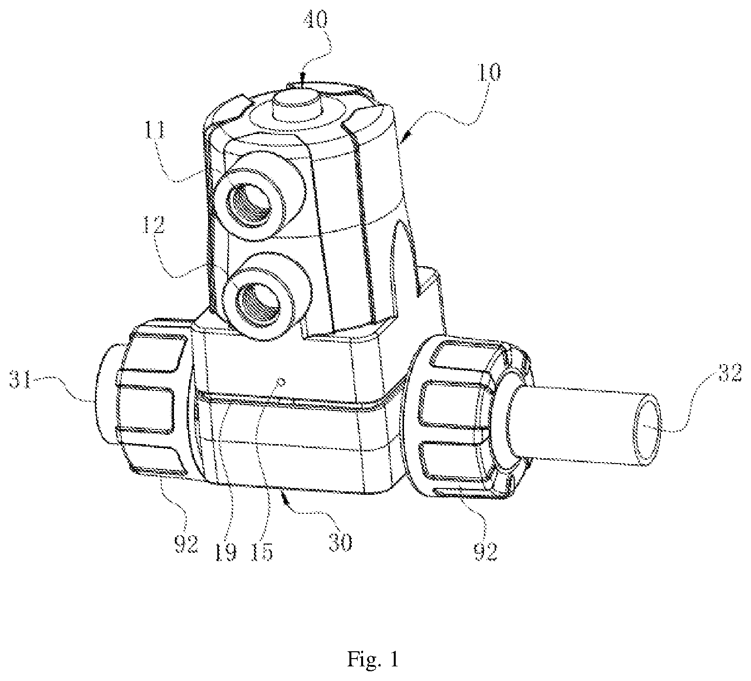 Patent US12320447 Figure 1 – Corrosion-resistant diaphragm valve and assembling method thereof