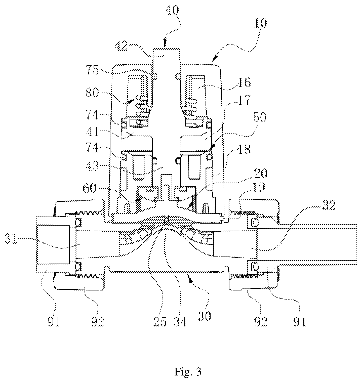 Patent US12320447 Figure 3 – Corrosion-resistant diaphragm valve and assembling method thereof