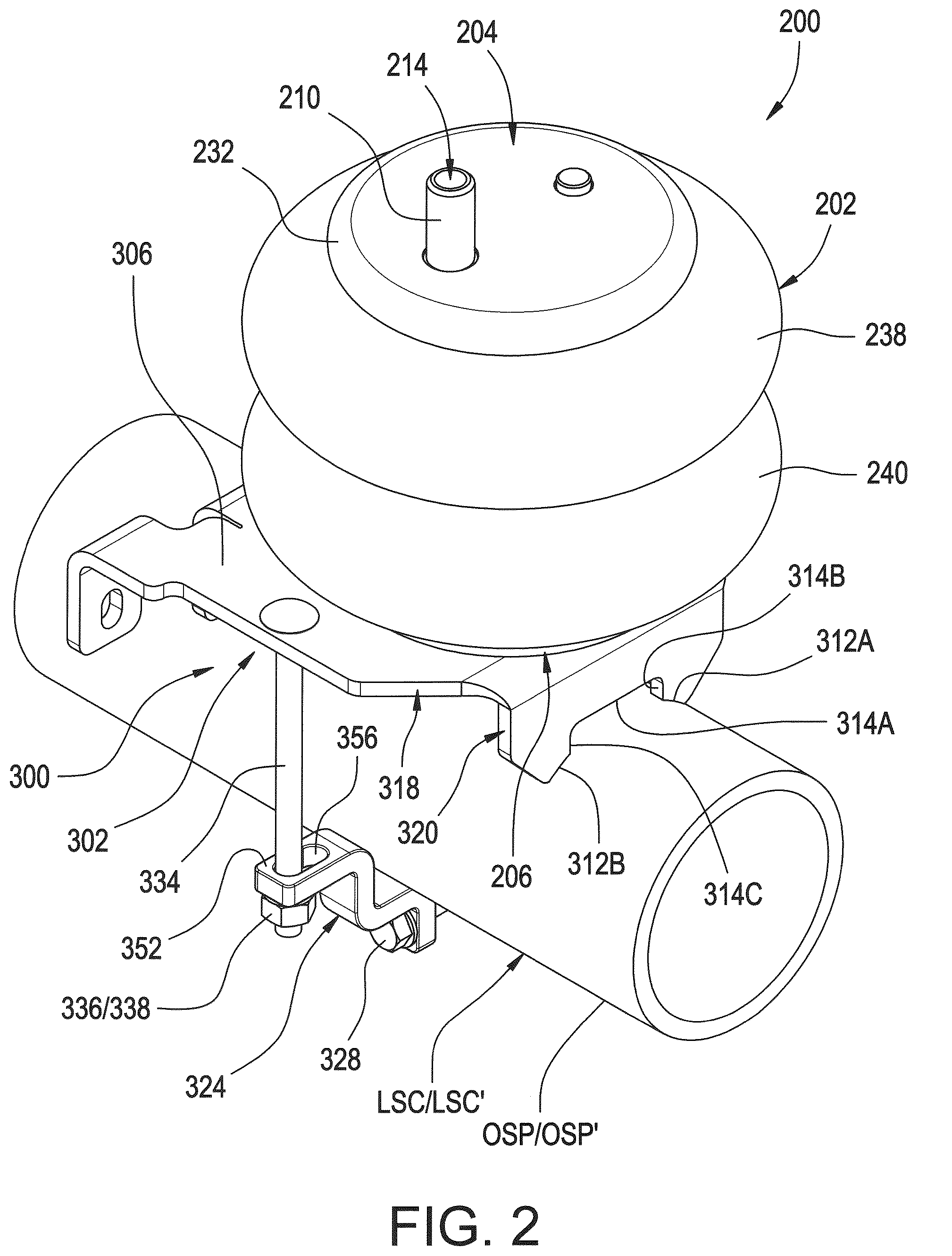 Patent US12320454 Figure 2 – Mounting bracket assemblies as well as suspension assemblies, kits and methods including same