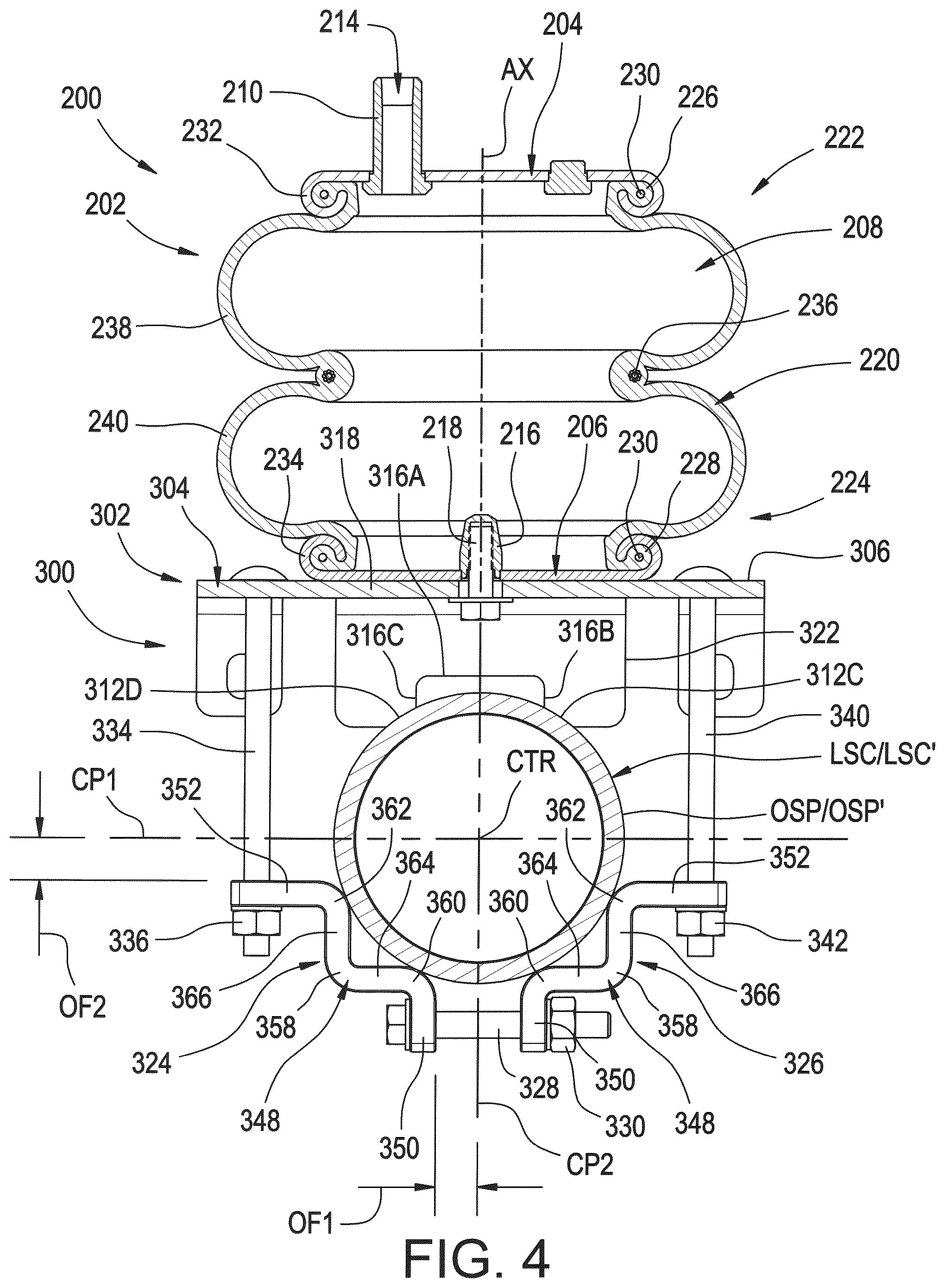 Patent US12320454 Figure 4 – Mounting bracket assemblies as well as suspension assemblies, kits and methods including same