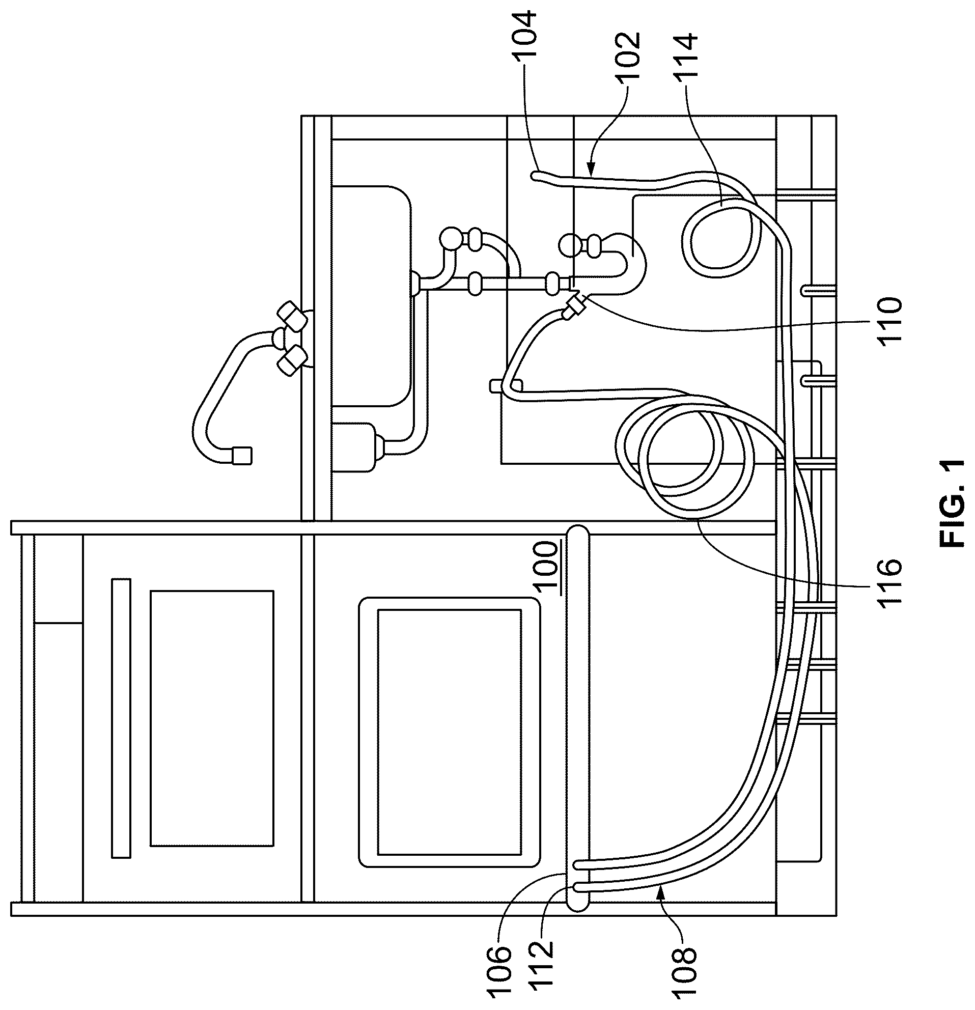 Patent US12320455 Figure 1 – Hose with connector at intervals