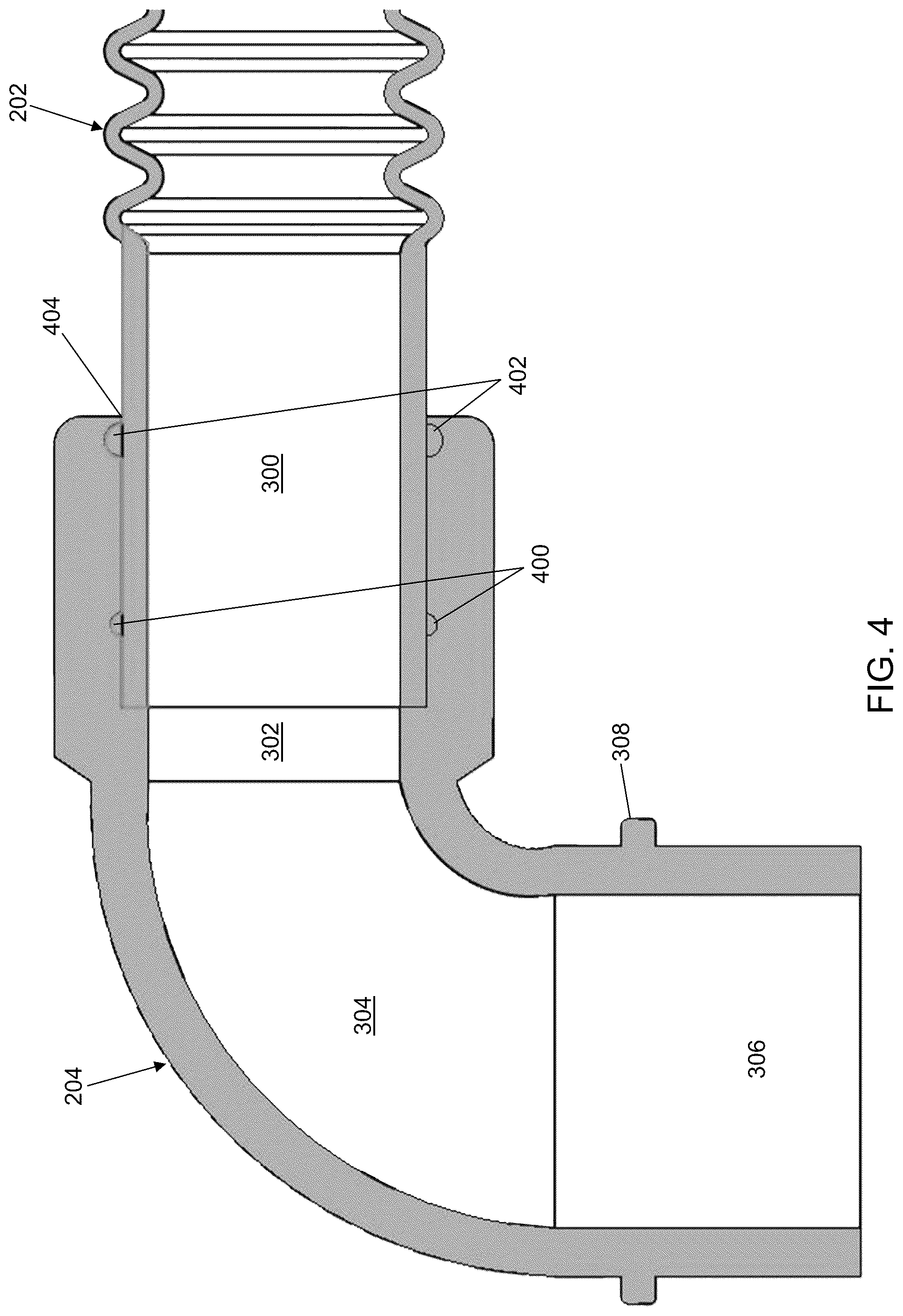 Patent US12320455 Figure 4 – Hose with connector at intervals