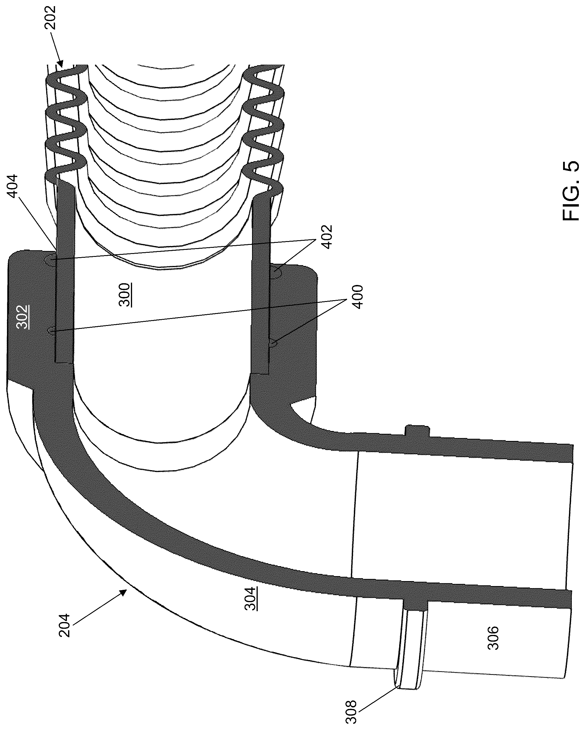 Patent US12320455 Figure 5 – Hose with connector at intervals