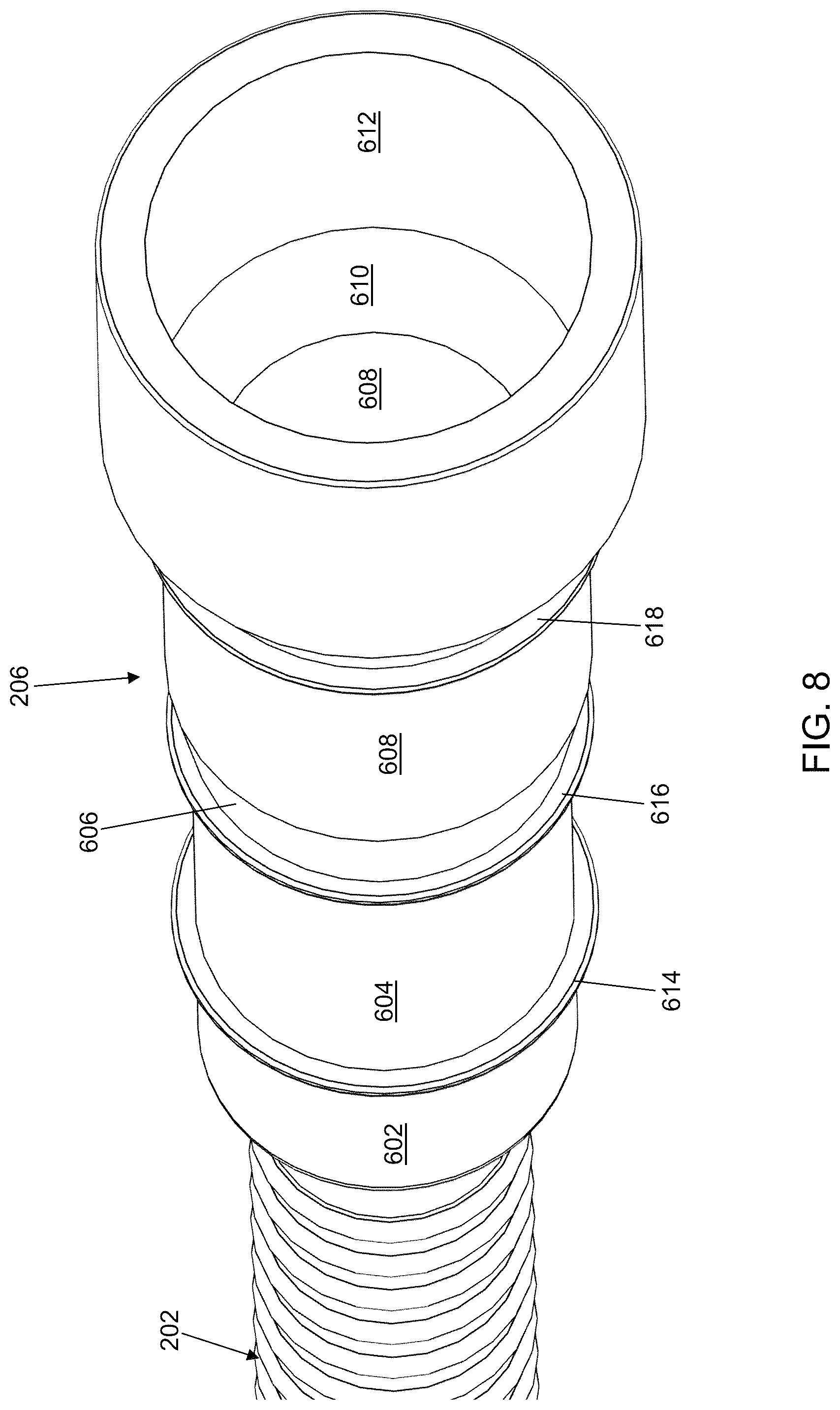 Patent US12320455 Figure 8 – Hose with connector at intervals