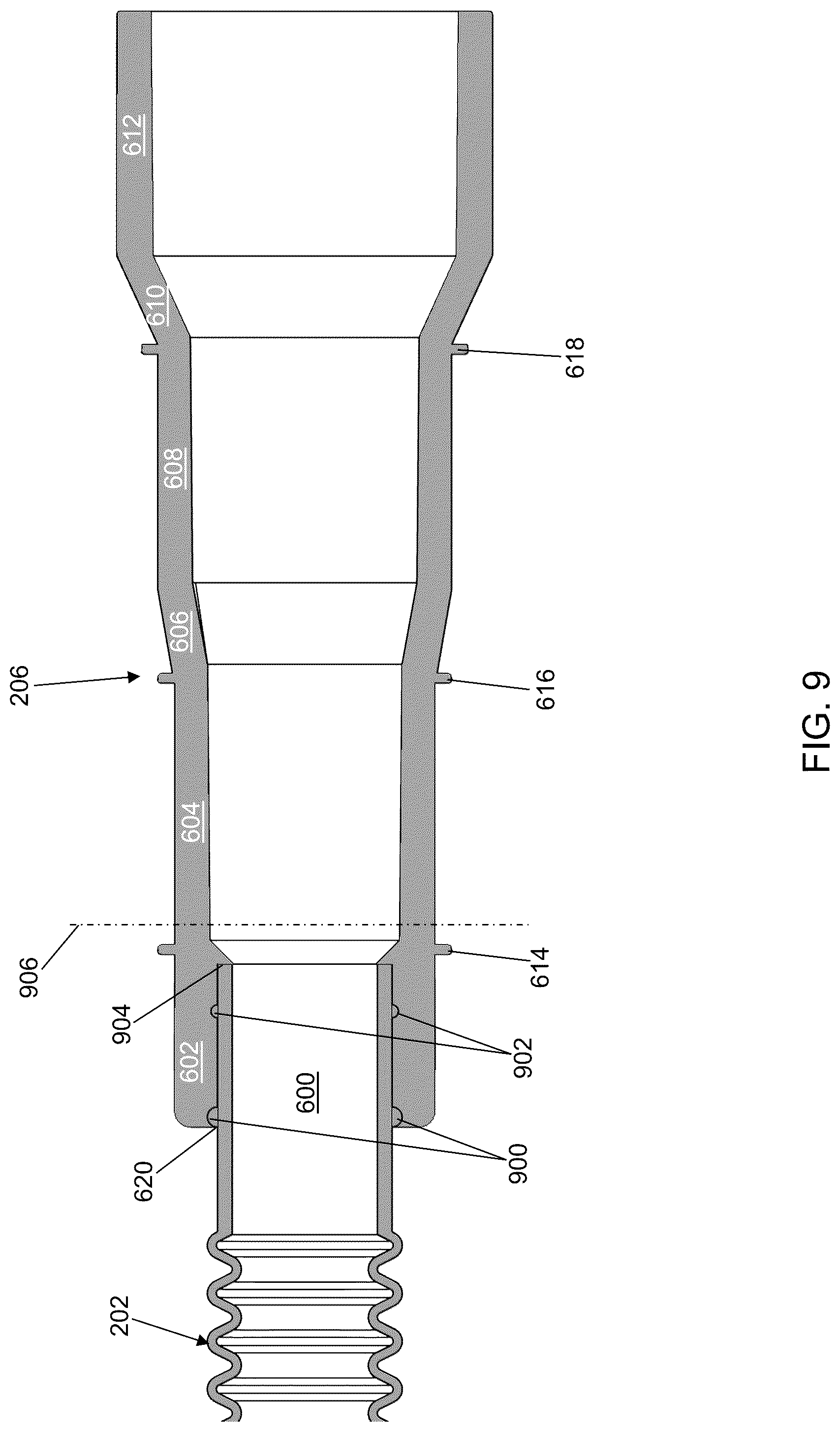 Patent US12320455 Figure 9 – Hose with connector at intervals