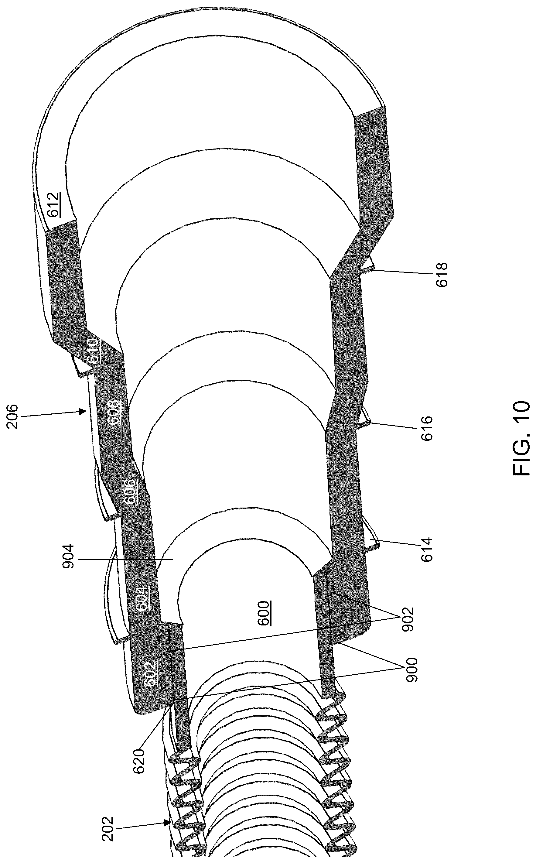 Patent US12320455 Figure 10 – Hose with connector at intervals