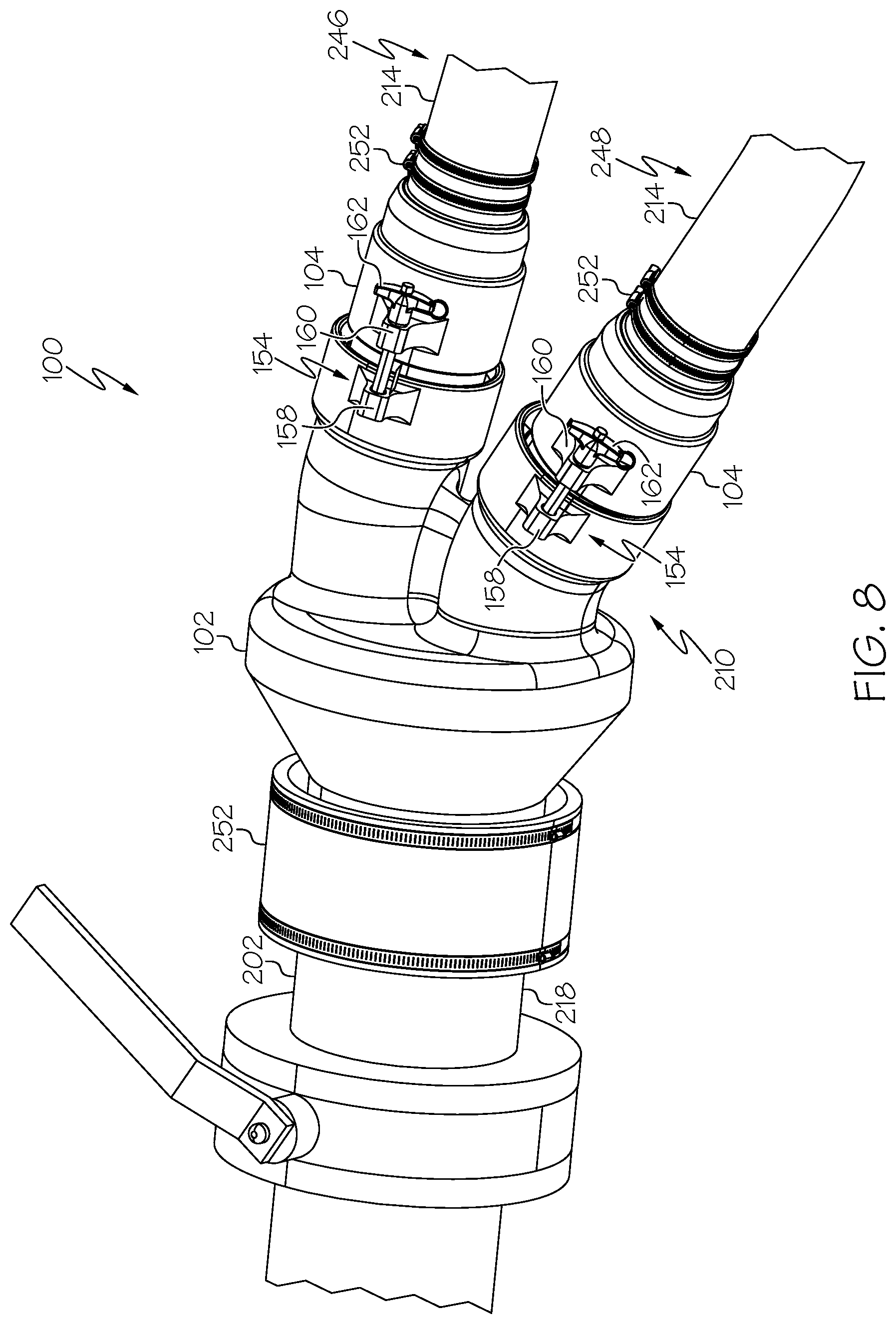 Patent US12320457 Figure 8 – Systems and methods for conveying gas and twist-lock connectors for the same