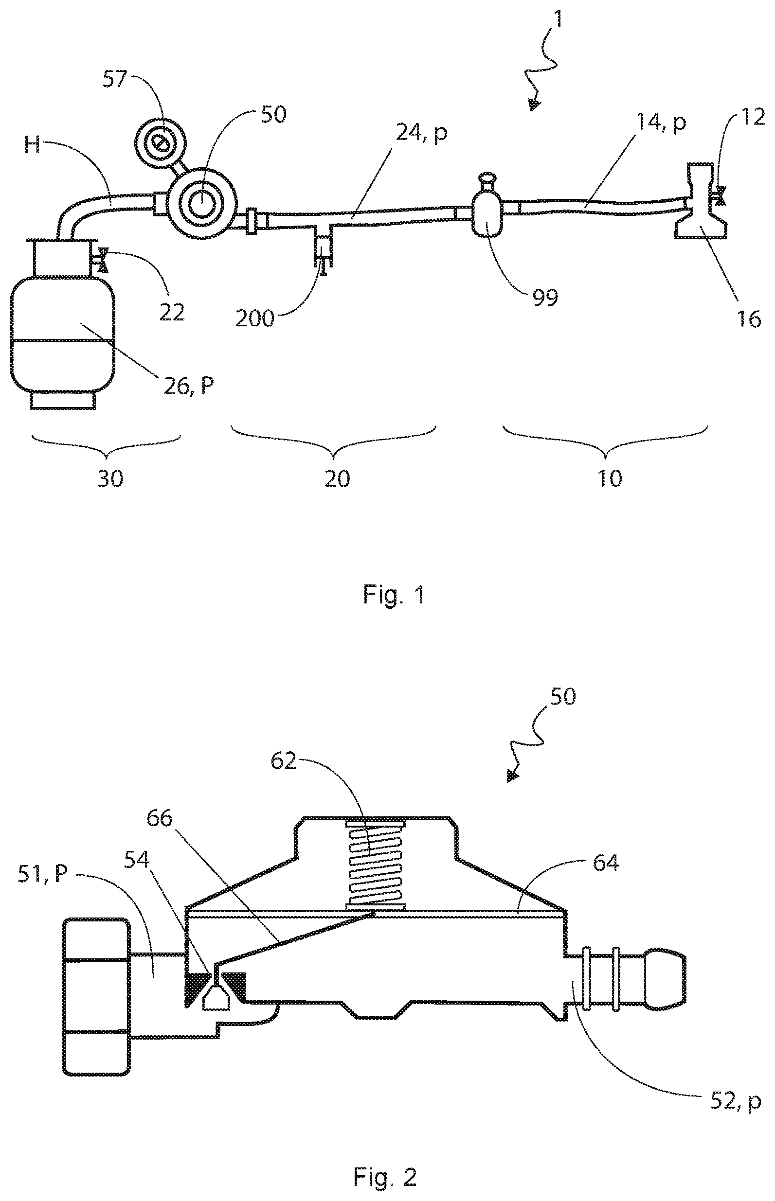 Patent US12320460 Figure 1 – Pressure lock for gas leak detection
