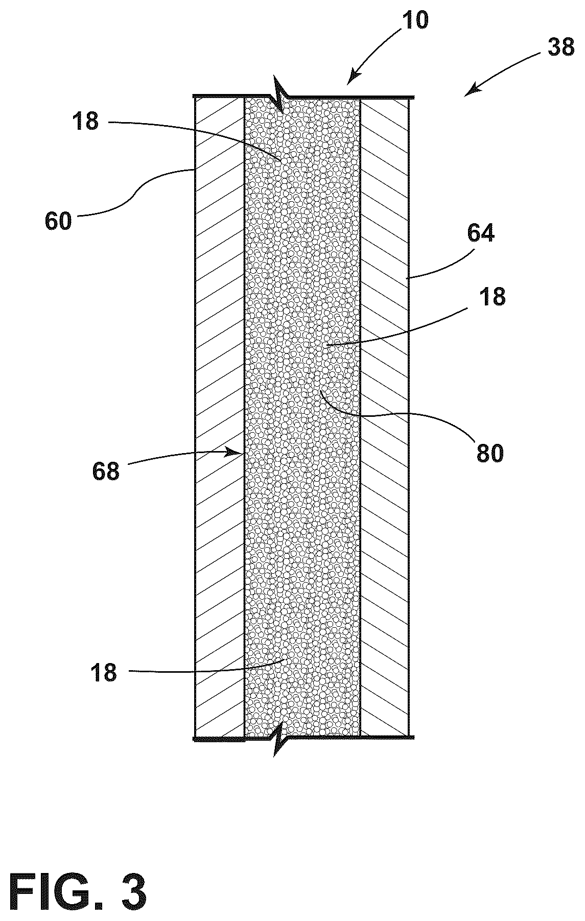 Patent US12320462 Figure 3 – Core material for vacuum insulation structures including porous walled hollow glass microspheres