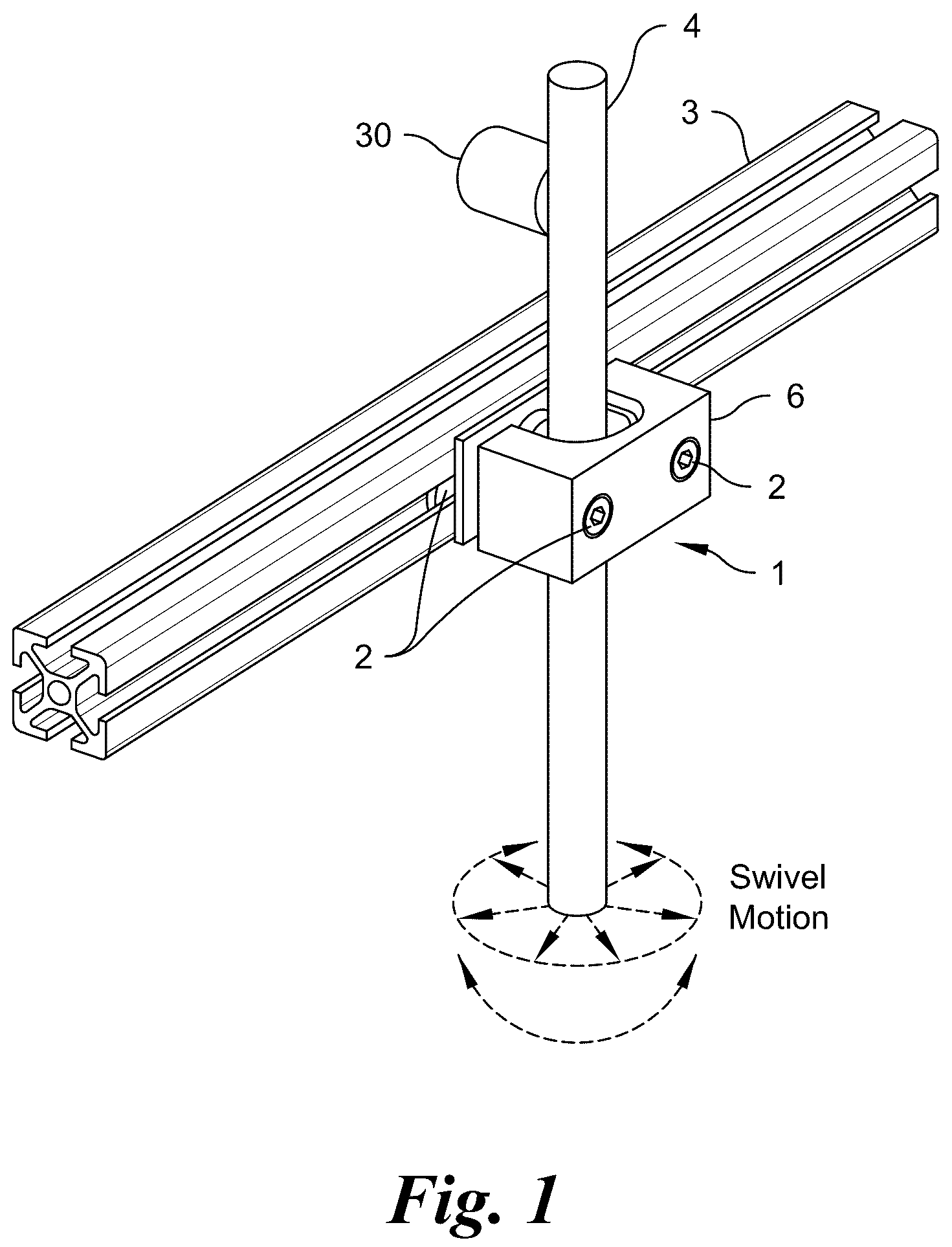 Patent US12320467 Figure 1 – Swivel mount assembly