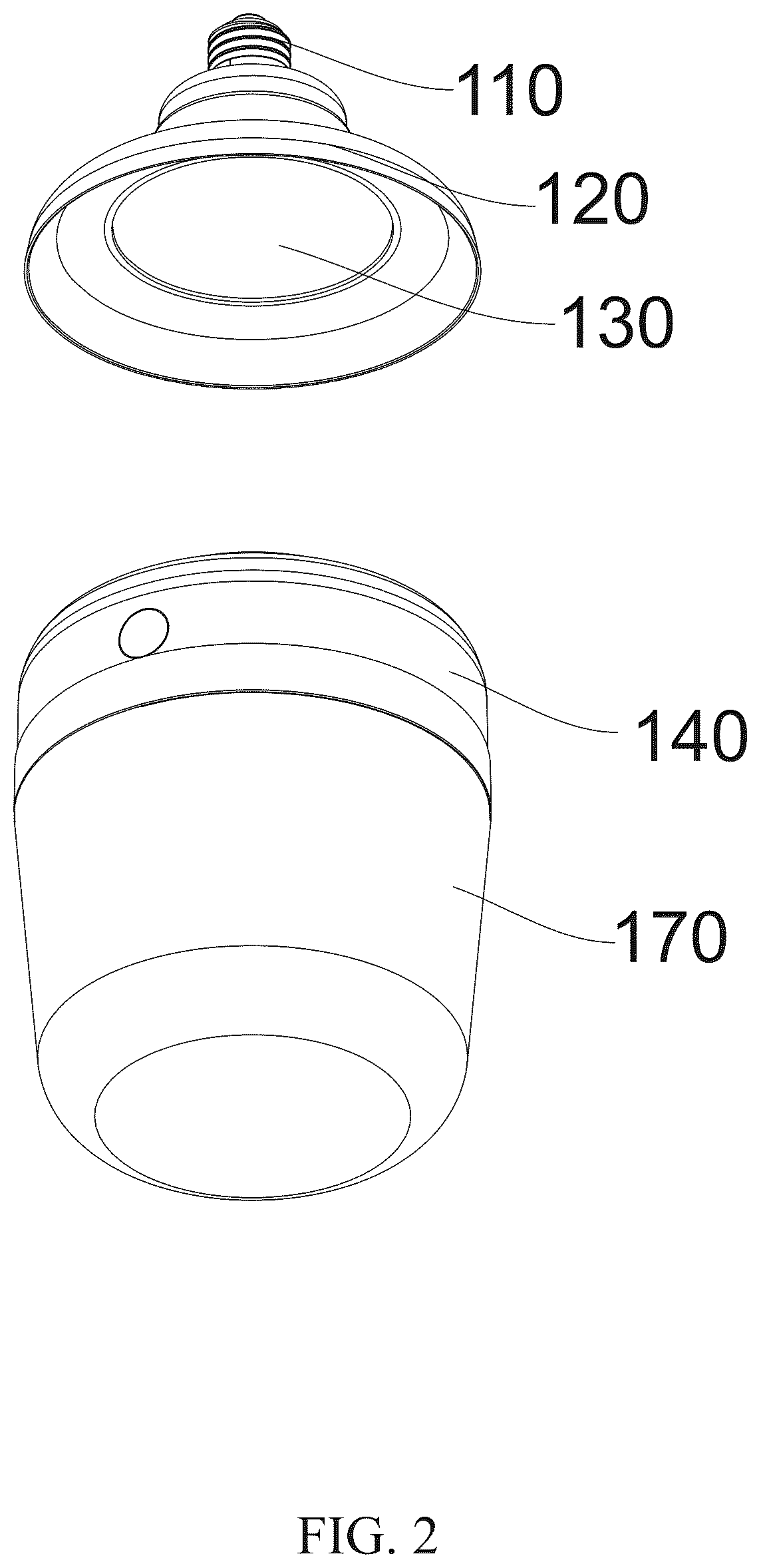 Patent US12320476 Figure 2 – Detachable led lamp device