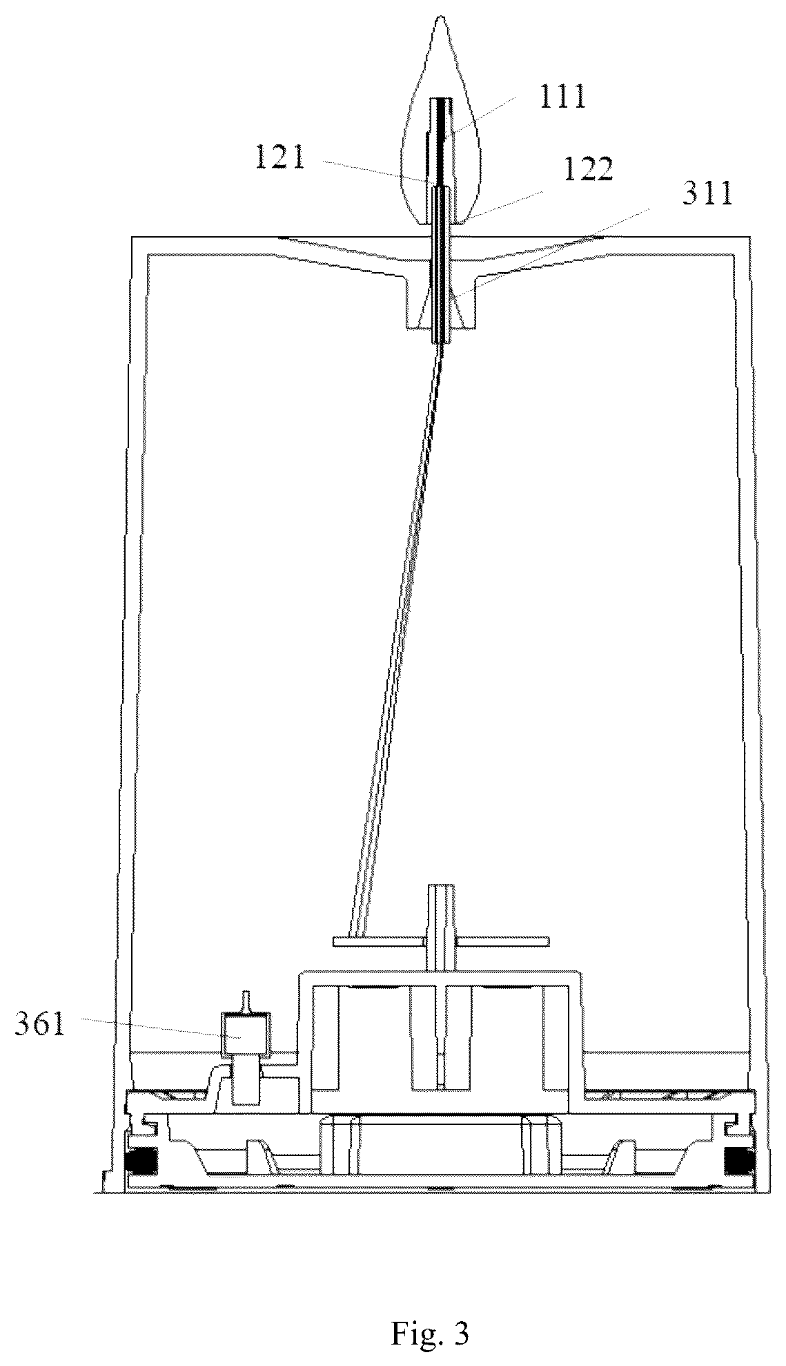Patent US12320480 Figure 3 – Artificial flame luminaire