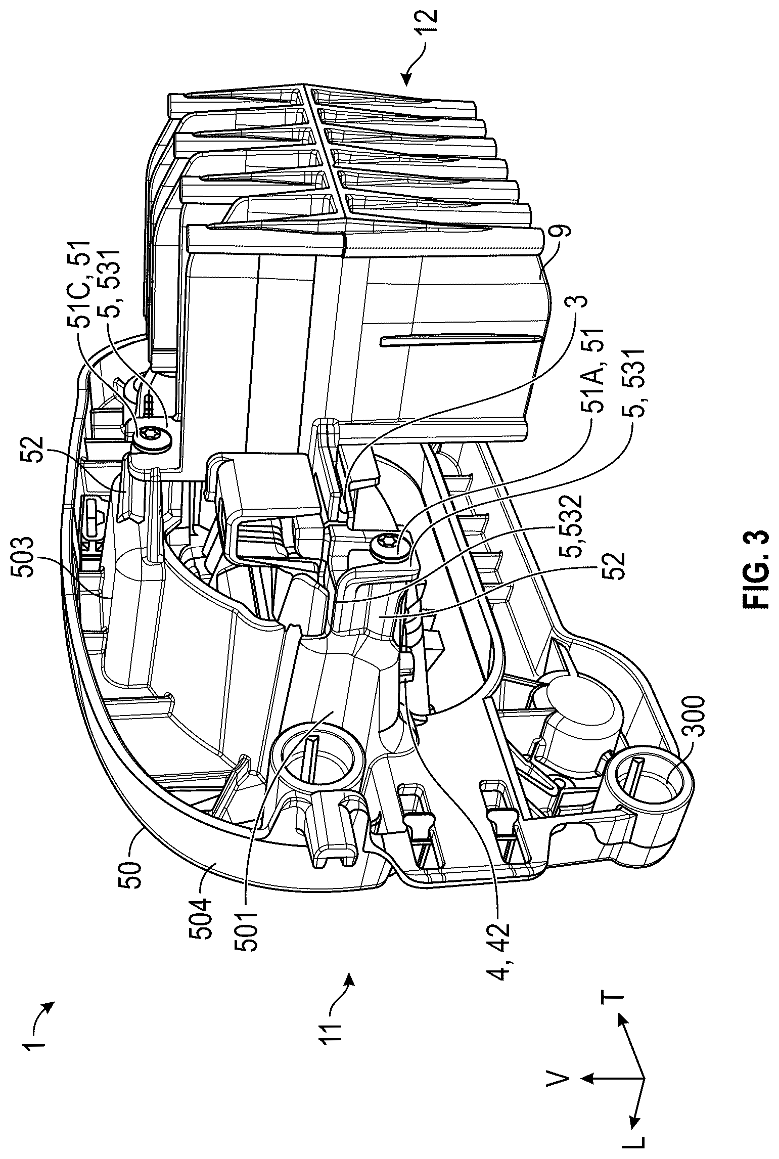 Patent US12320481 Figure 3 – Light module intended for being attached to a light device of a motor vehicle