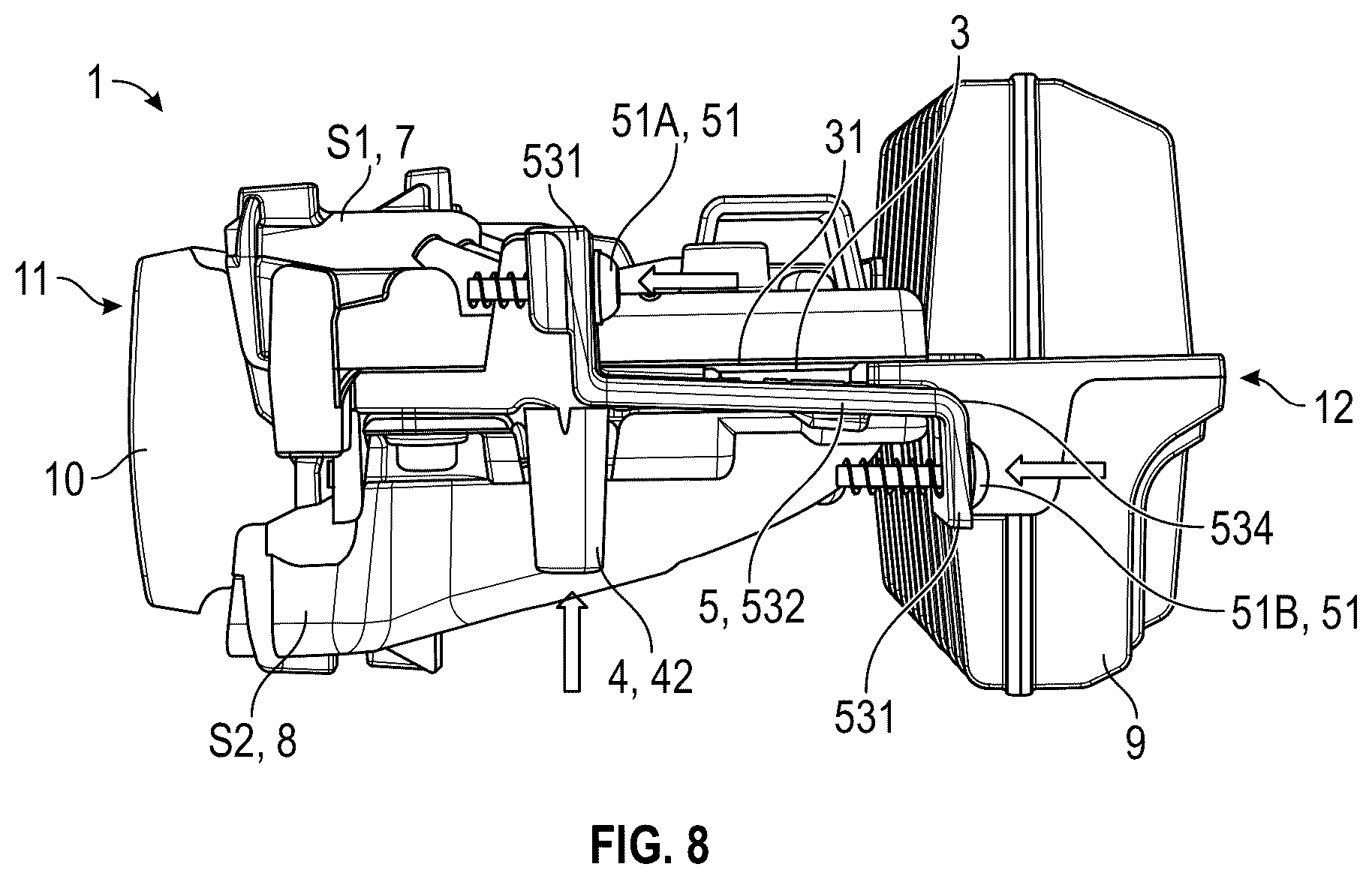 Patent US12320481 Figure 8 – Light module intended for being attached to a light device of a motor vehicle