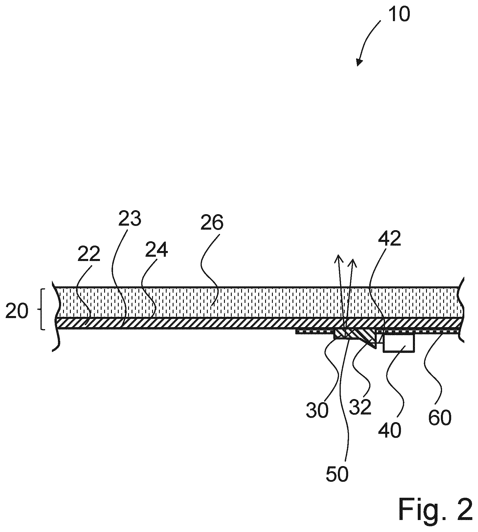 Patent US12320482 Figure 2 – Lighting component, transportation device and method for producing a lighting component