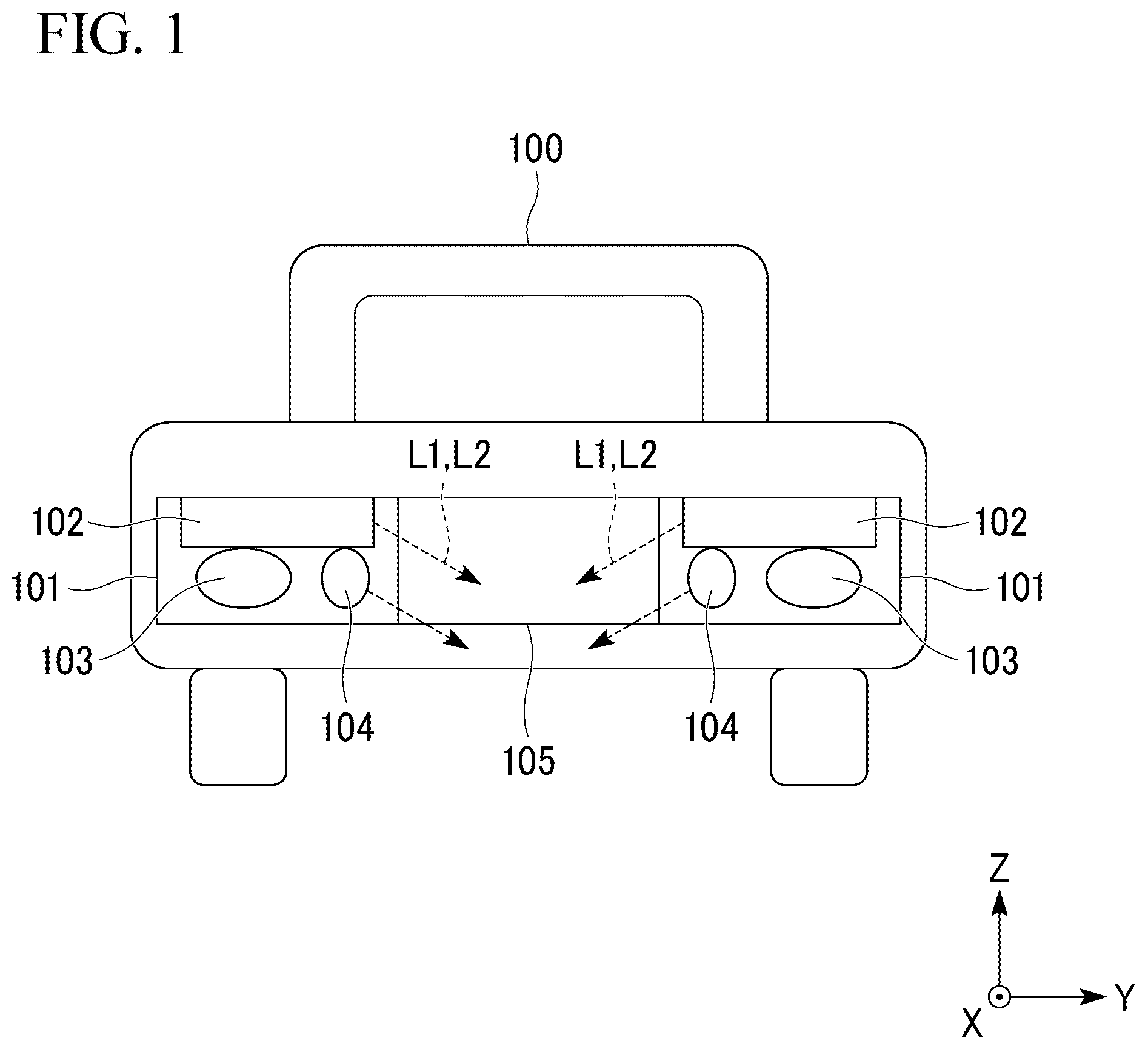 Patent US12320483 Figure 1 – Vehicle lamp