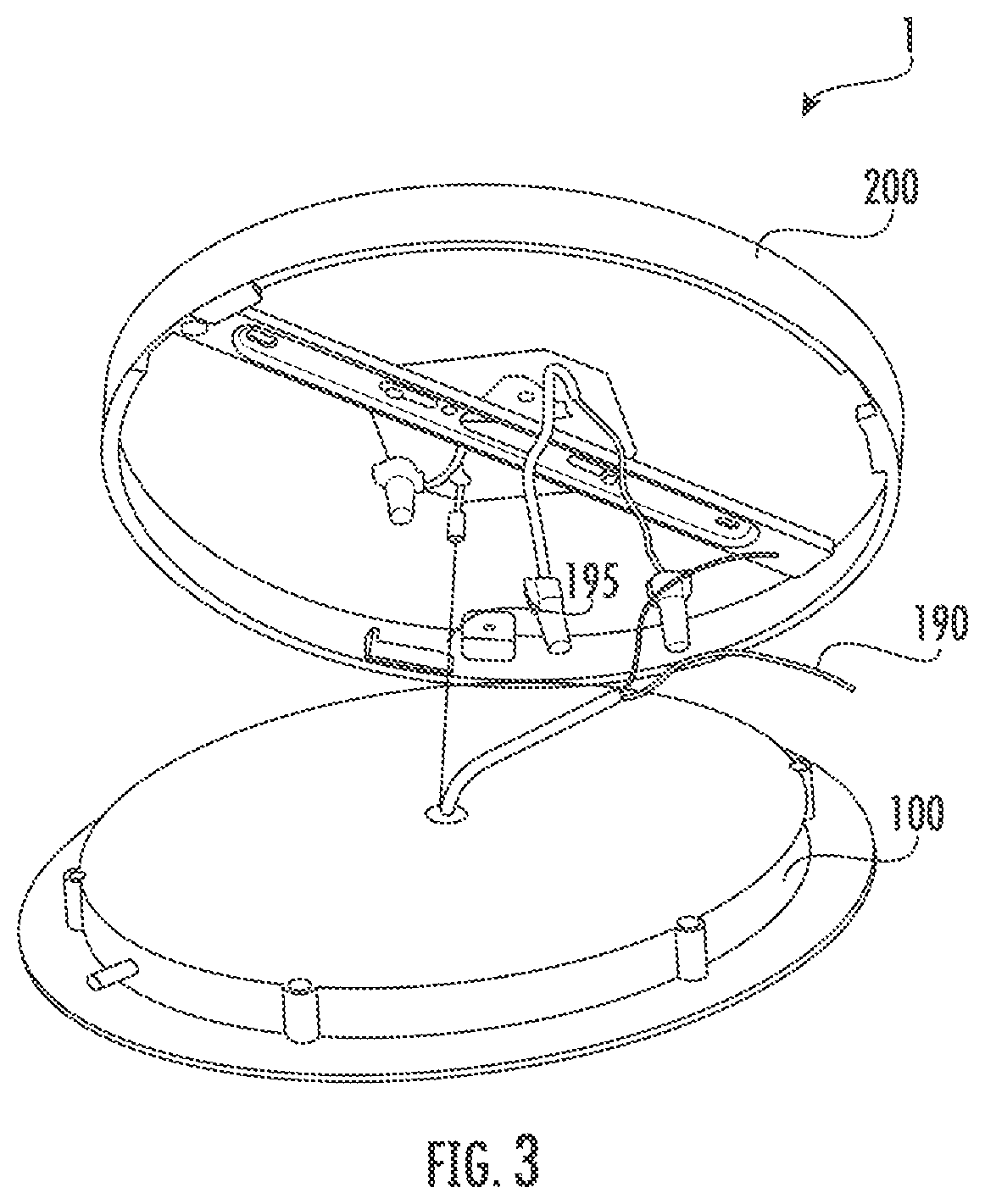 Patent US12320500 Figure 3 – Mounting bracket for flush mount lighting fixture