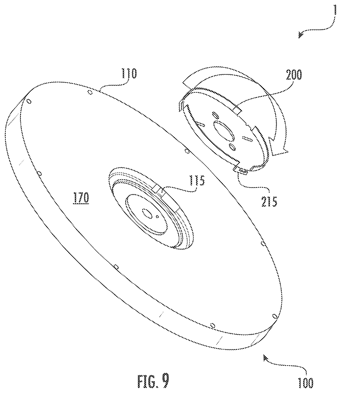 Patent US12320500 Figure 9 – Mounting bracket for flush mount lighting fixture