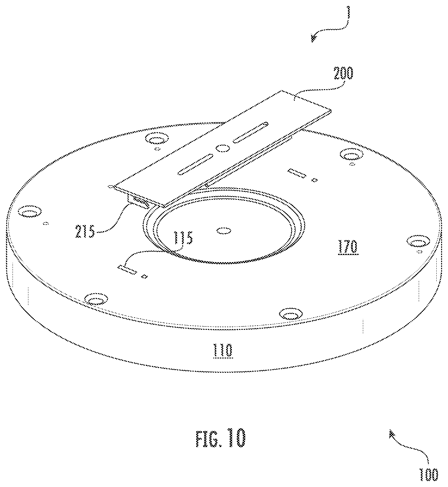 Patent US12320500 Figure 10 – Mounting bracket for flush mount lighting fixture