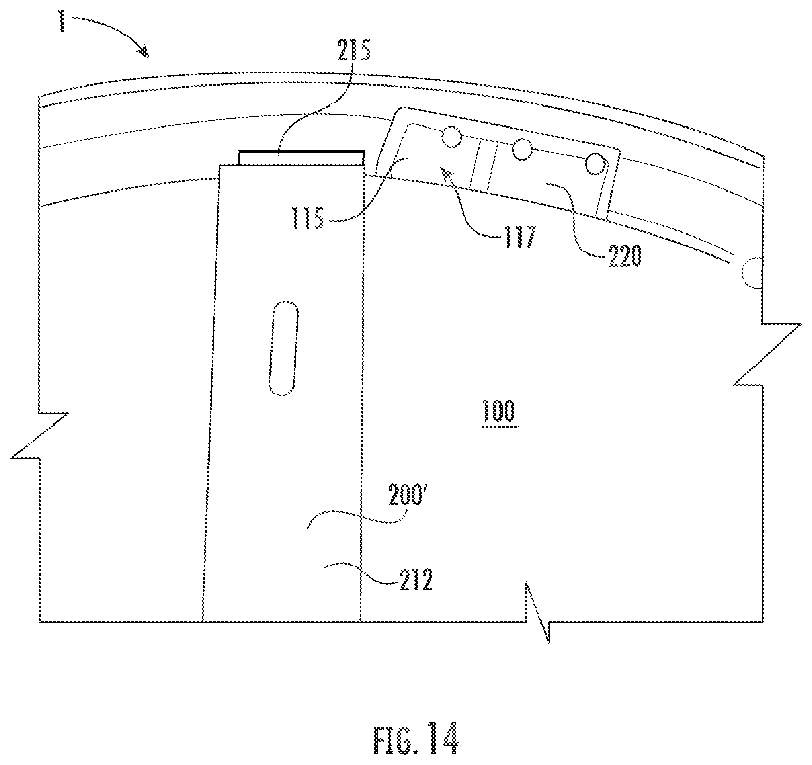 Patent US12320500 Figure 14 – Mounting bracket for flush mount lighting fixture