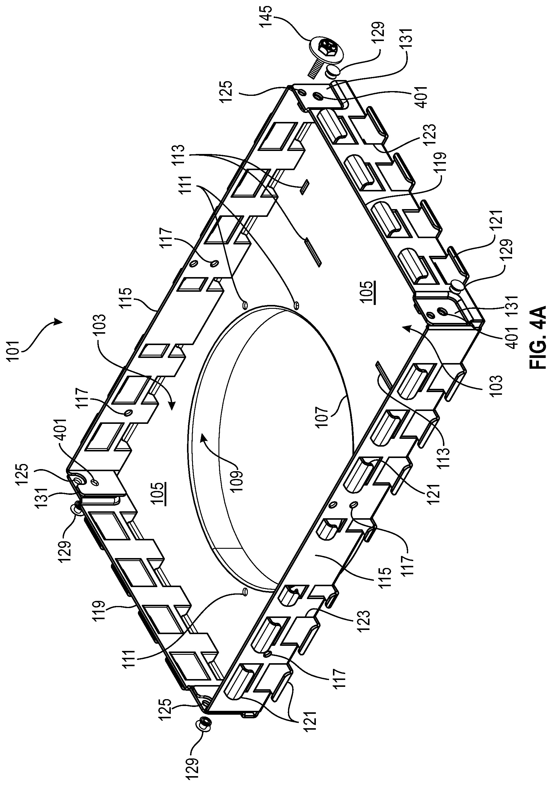 Patent US12320501 Figure 14 – Frame for lighting or junction box and I-bracket