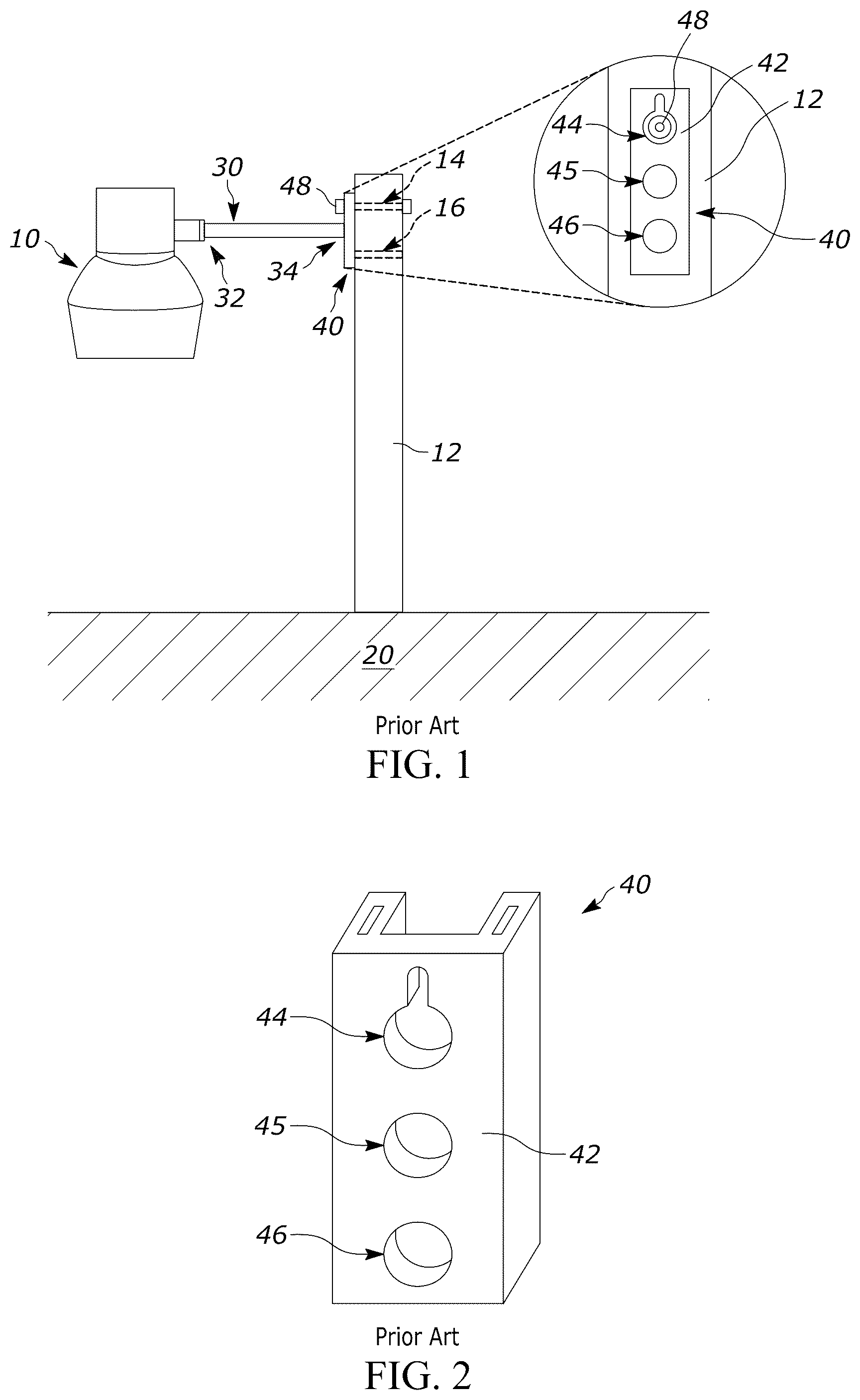 Patent US12320507 Figure 1 – Reinforcing device for streetlight