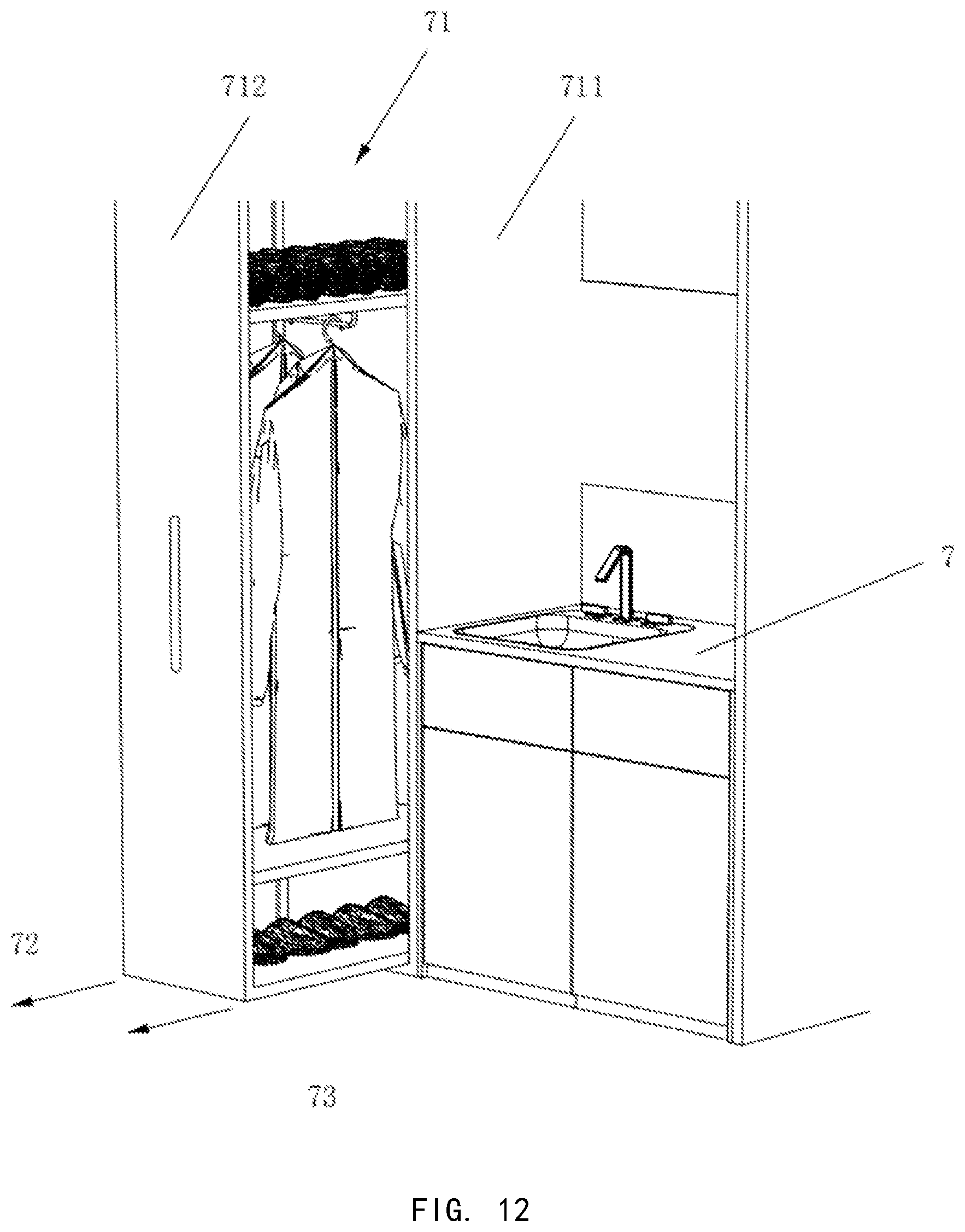Patent US12320512 Figure 11 – Mirror and cabinet apparatus
