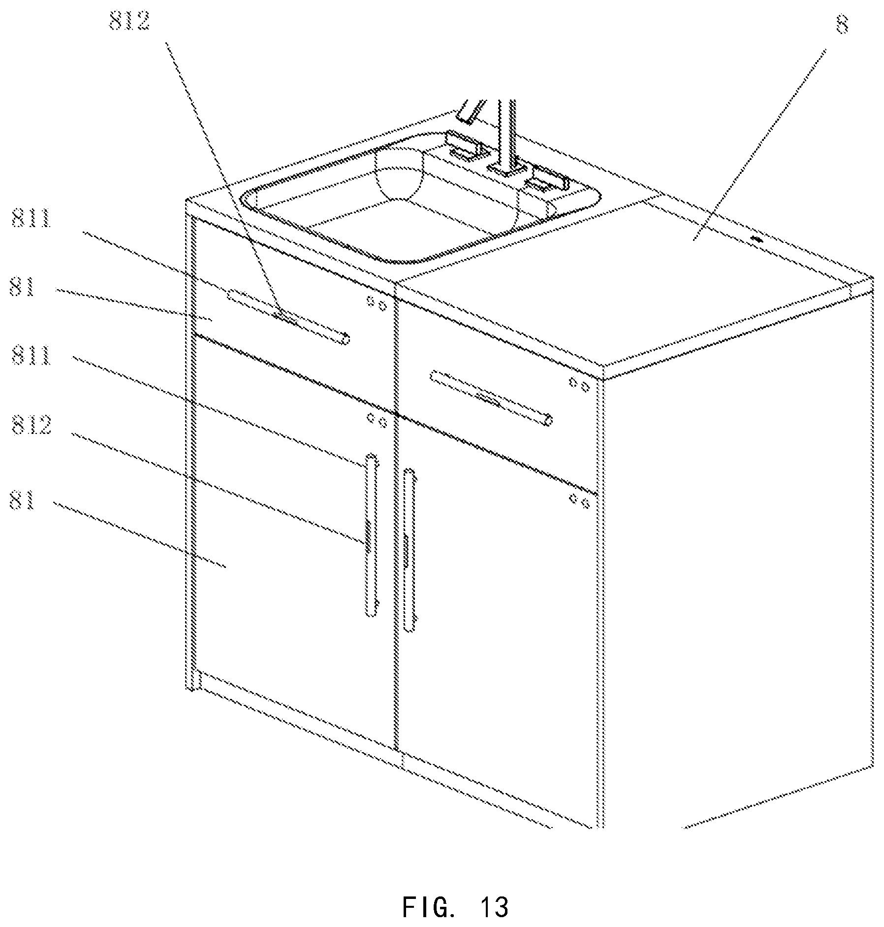 Patent US12320512 Figure 12 – Mirror and cabinet apparatus