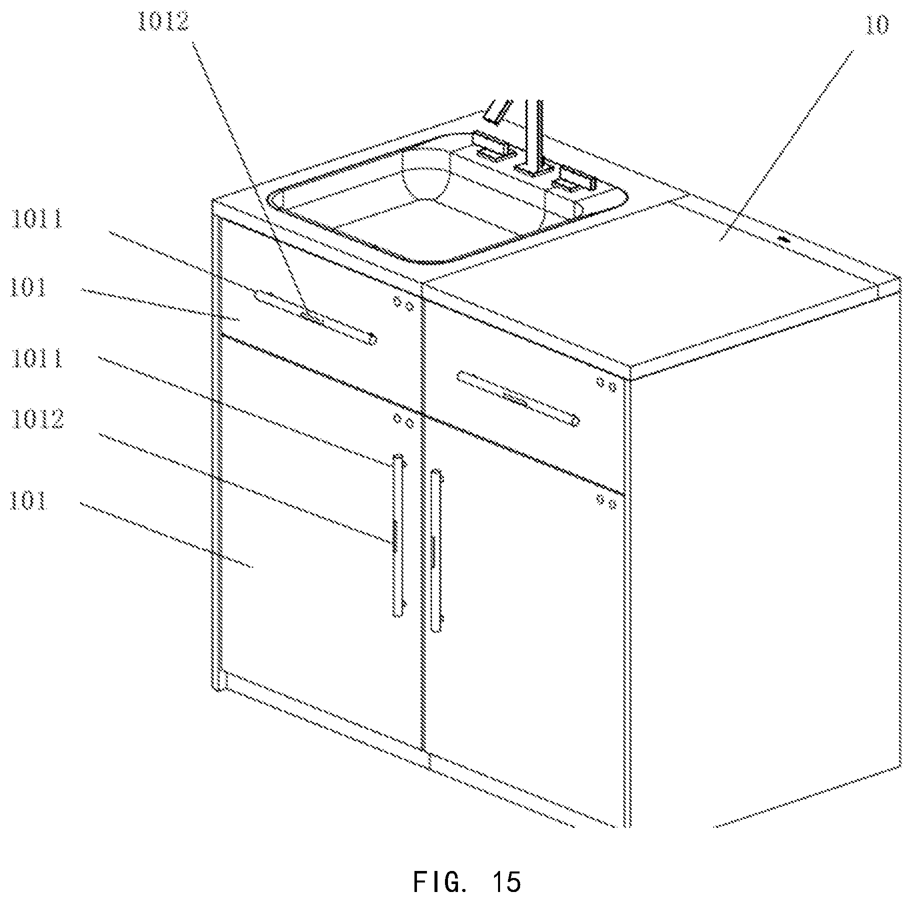 Patent US12320512 Figure 14 – Mirror and cabinet apparatus