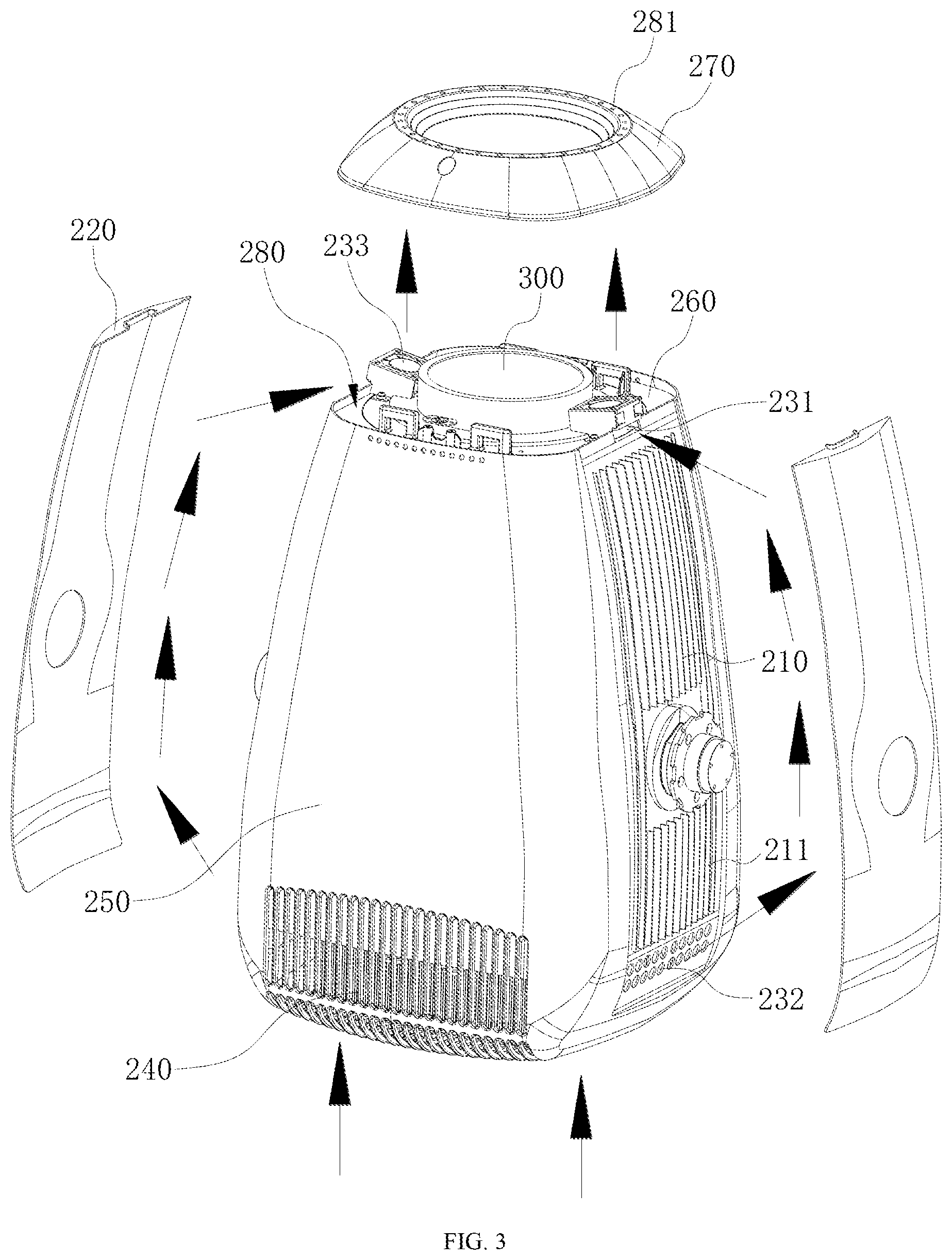 Patent US12320513 Figure 3 – Light head with auxiliary heat dissipation and stage light fixture having same