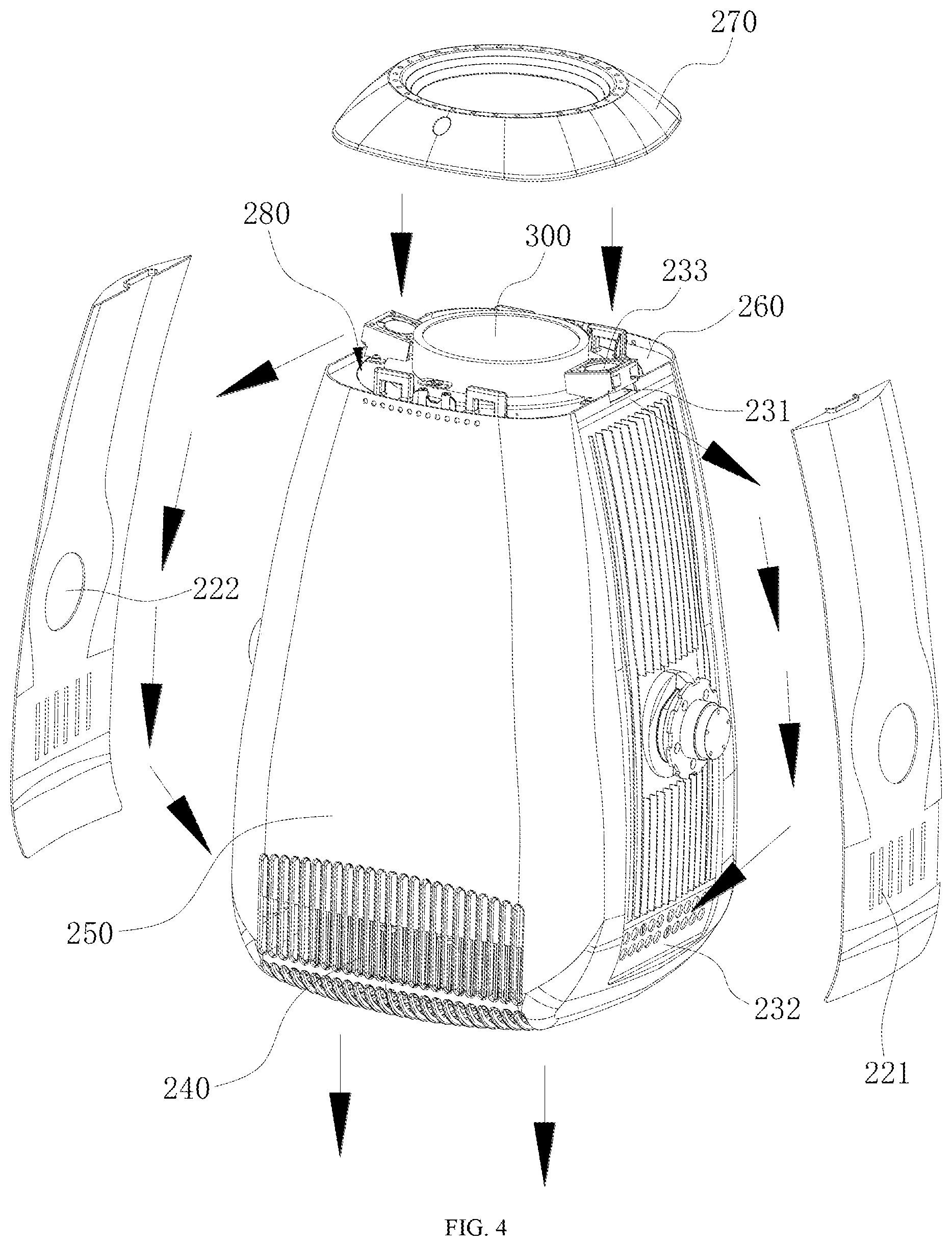 Patent US12320513 Figure 4 – Light head with auxiliary heat dissipation and stage light fixture having same