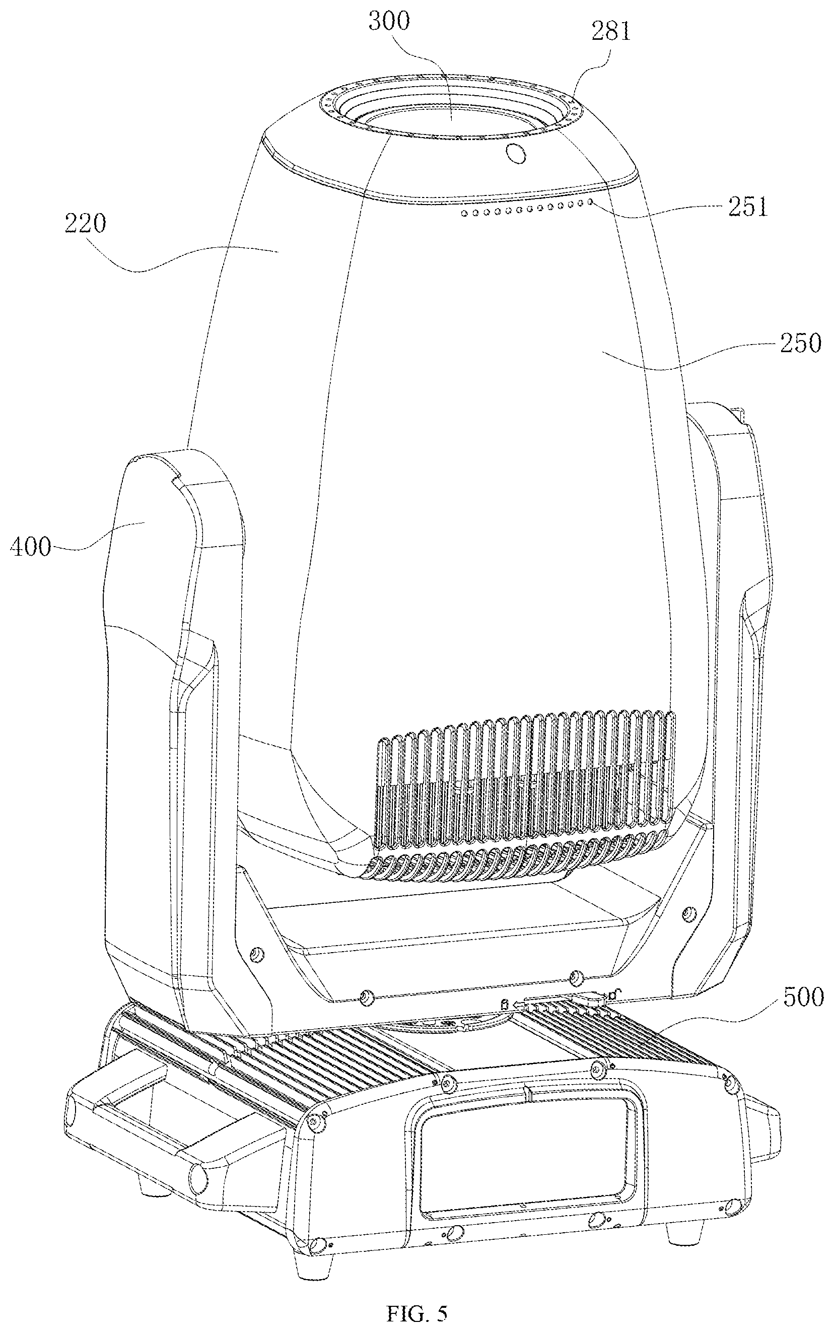 Patent US12320513 Figure 5 – Light head with auxiliary heat dissipation and stage light fixture having same