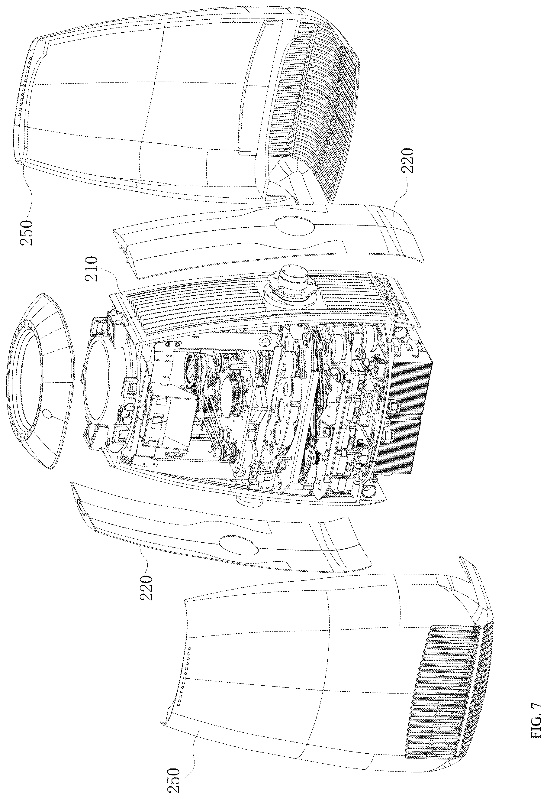 Patent US12320513 Figure 7 – Light head with auxiliary heat dissipation and stage light fixture having same