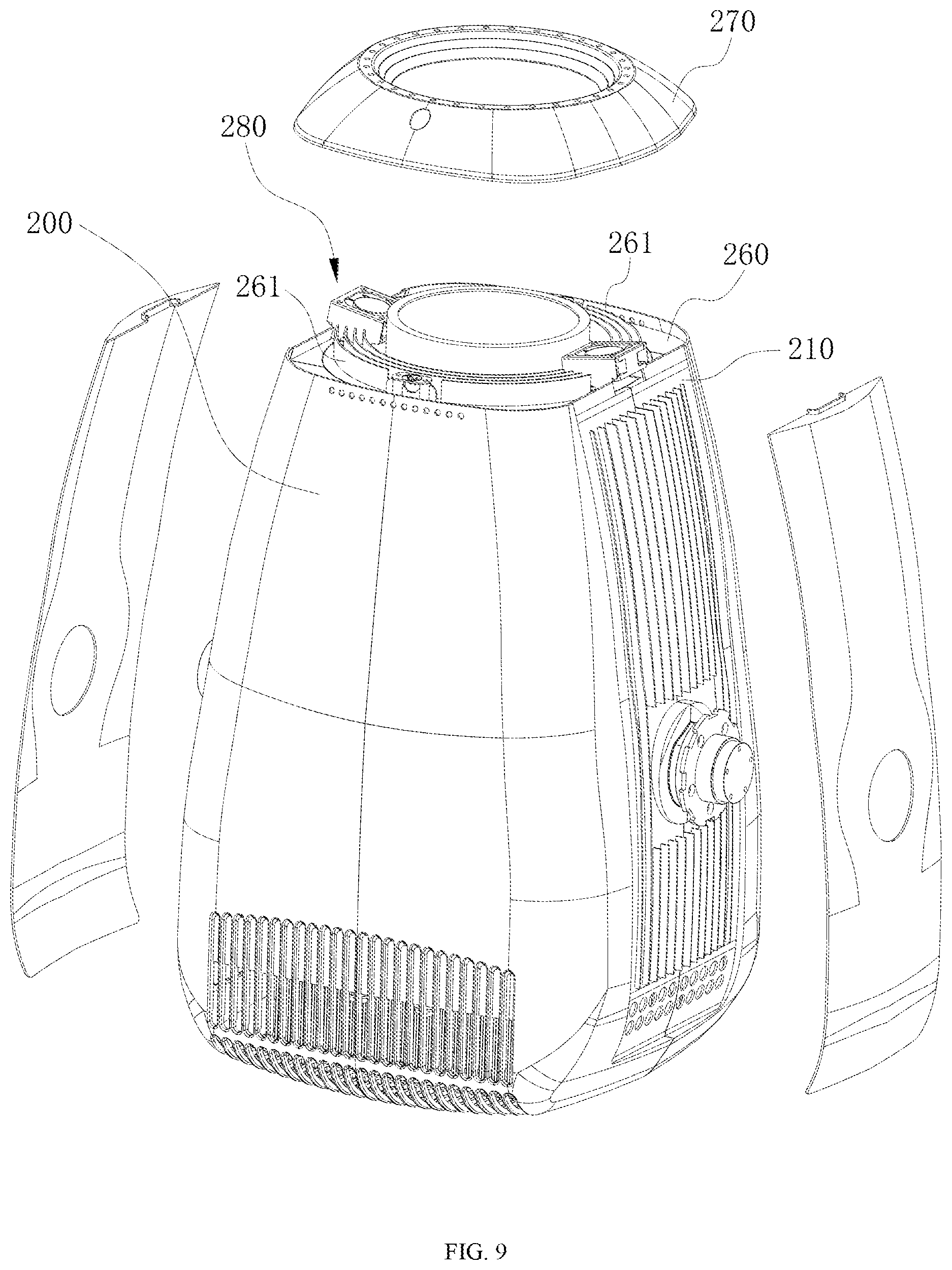 Patent US12320513 Figure 9 – Light head with auxiliary heat dissipation and stage light fixture having same