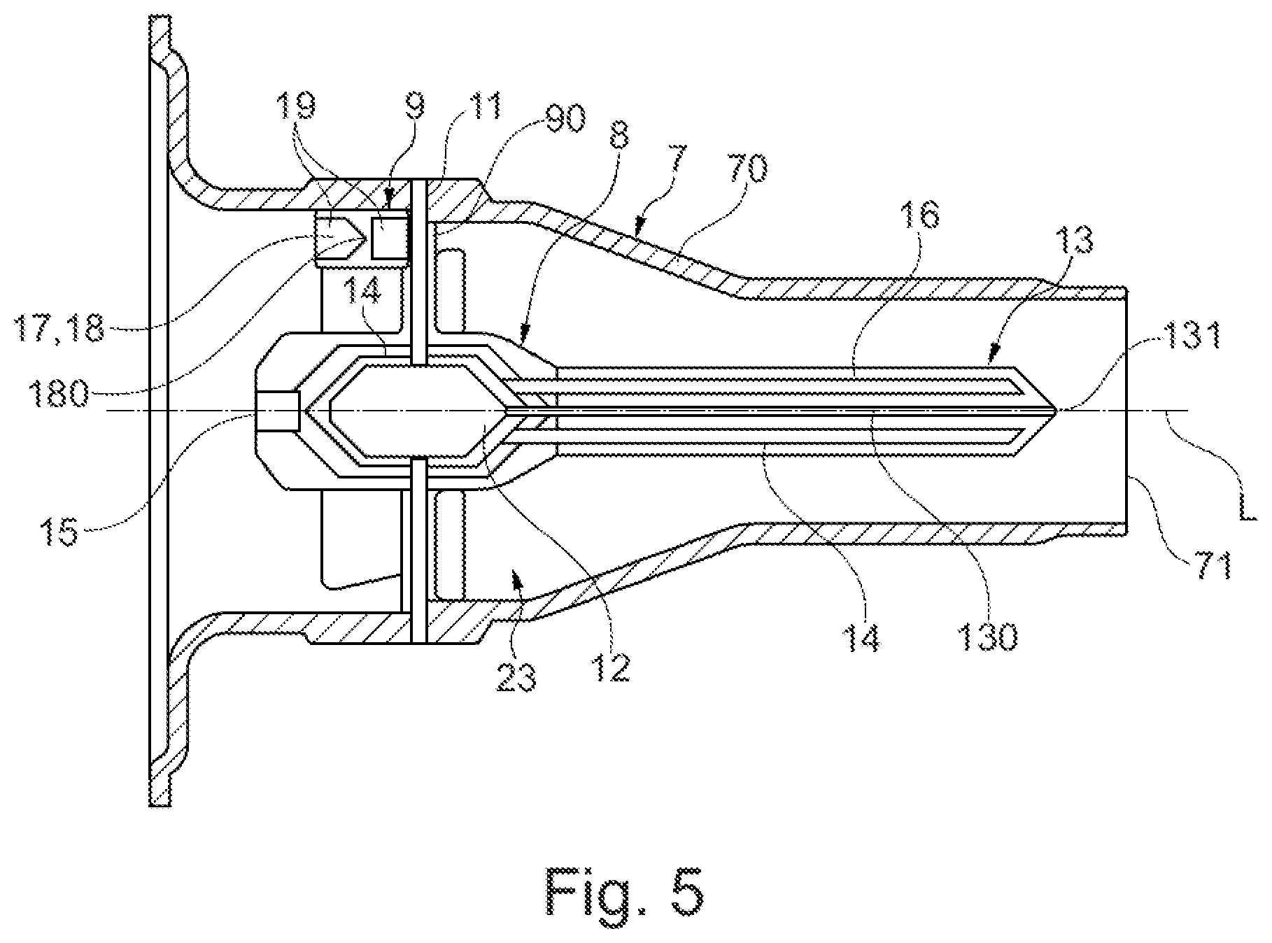 Patent US12320522 Figure 5 – Piloting arrangement, nozzle device, gas turbine arrangement and method