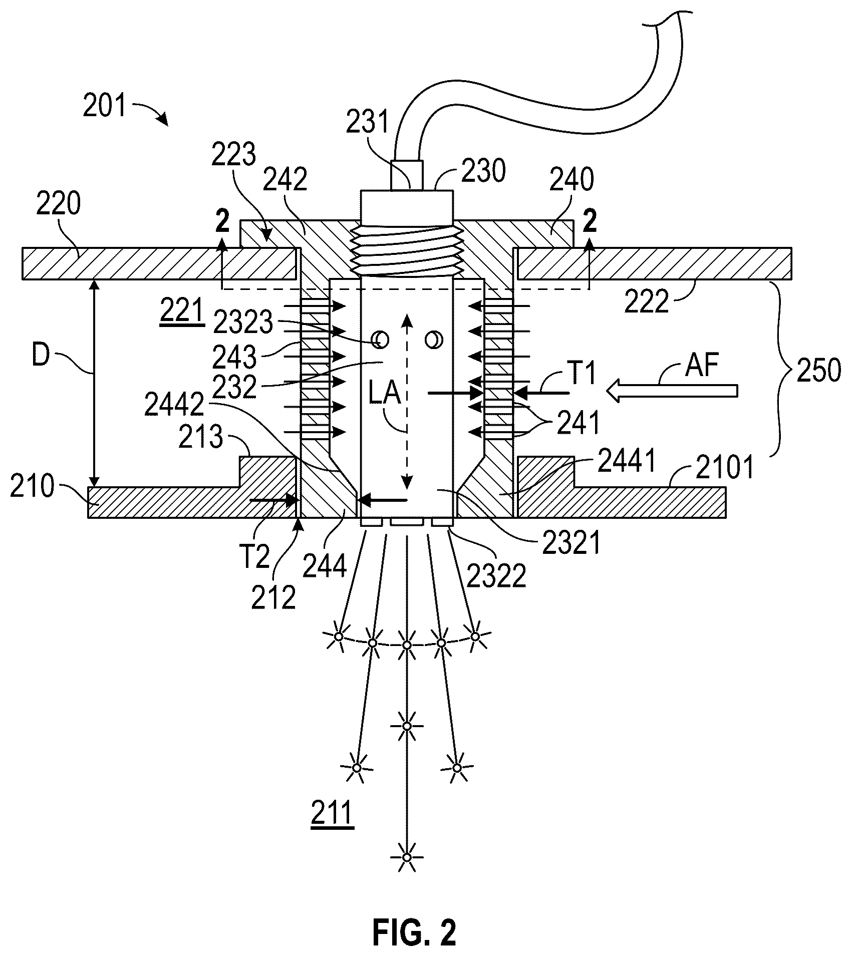 Patent US12320523 Figure 2 – Support pin for igniter assembly
