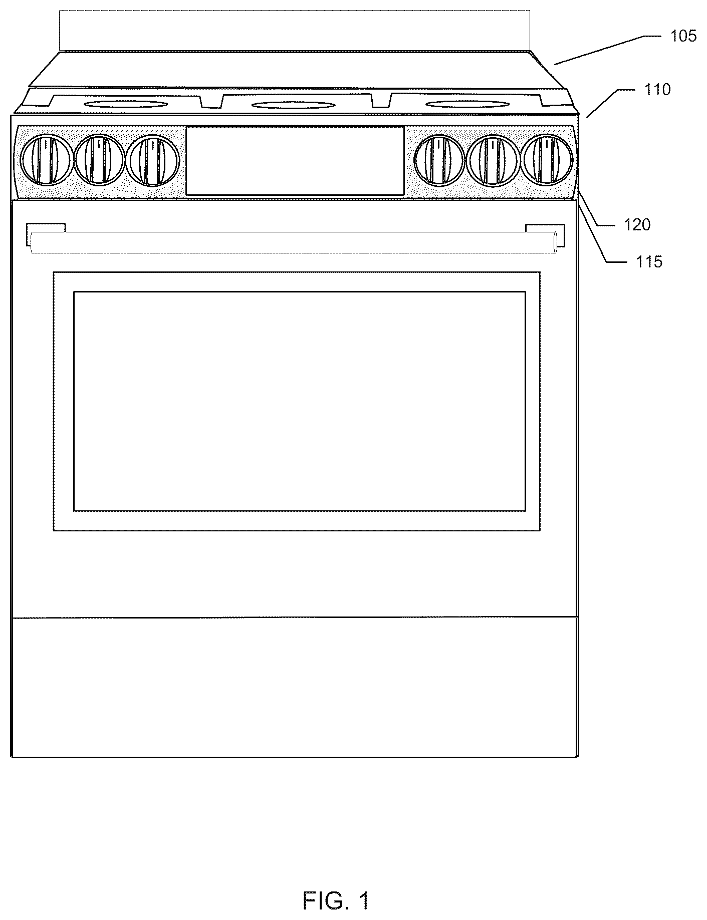 Patent US12320525 Figure 1 – Stove panel protector