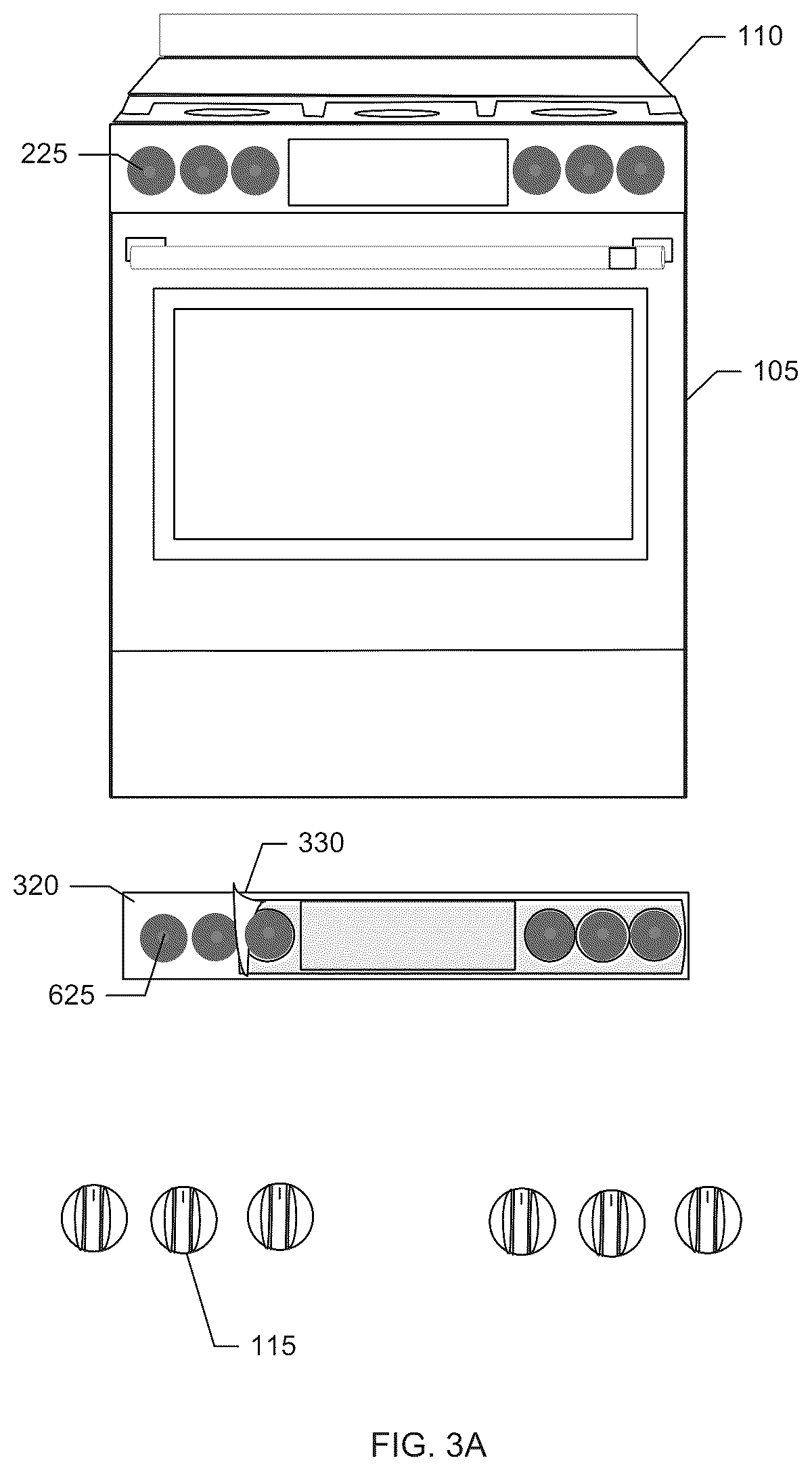 Patent US12320525 Figure 6 – Stove panel protector