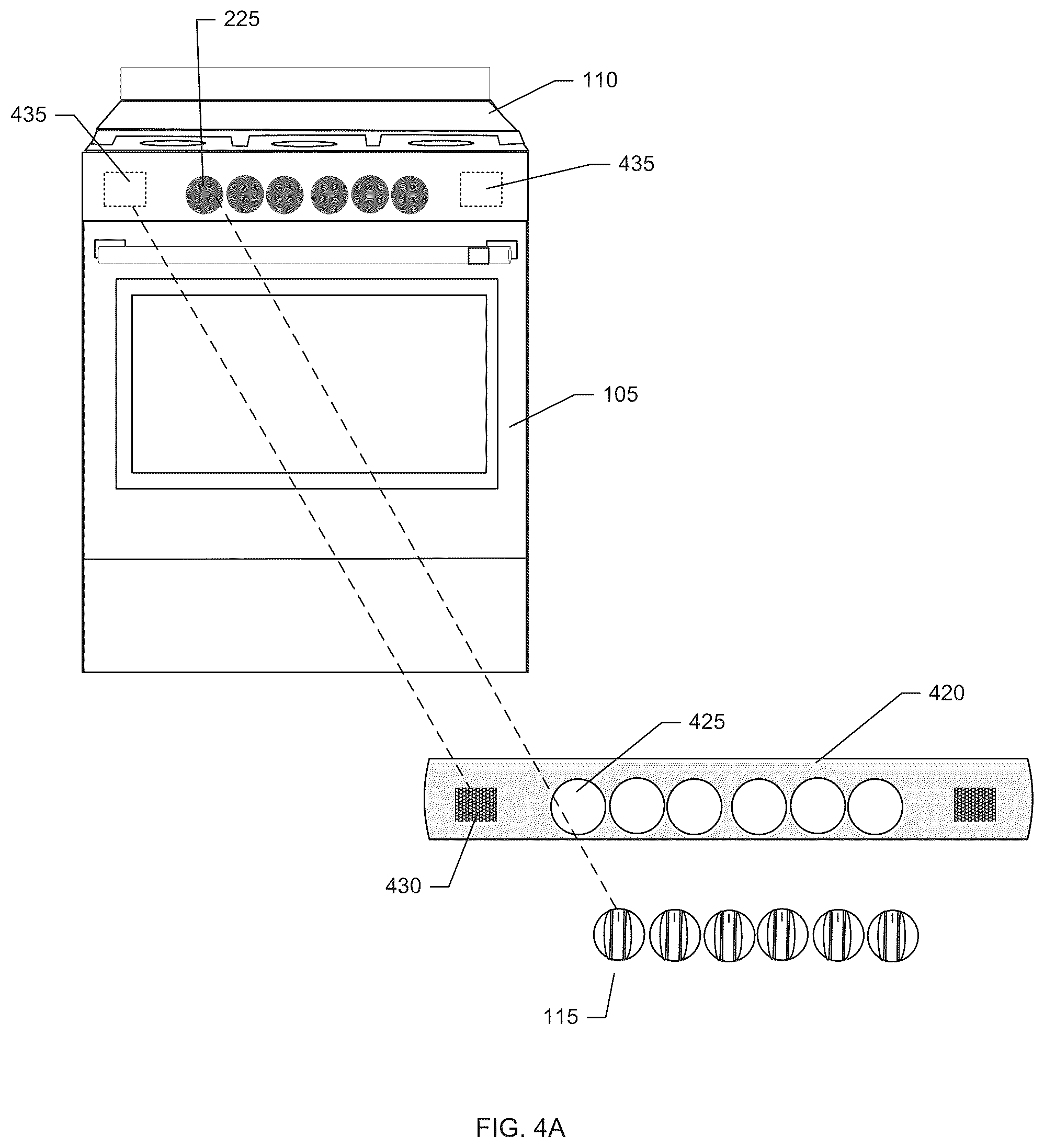 Patent US12320525 Figure 8 – Stove panel protector