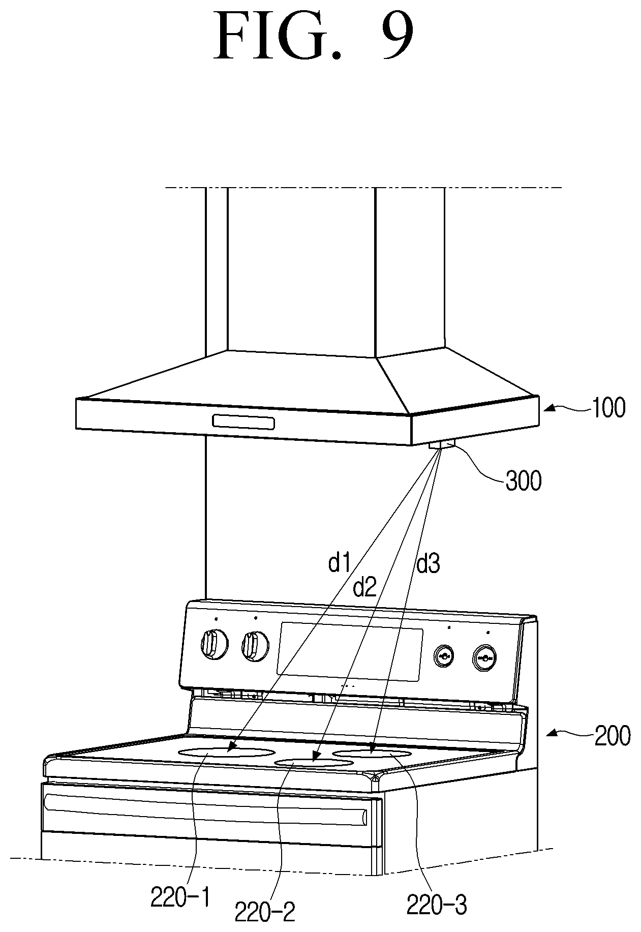 Patent US12320526 Figure 9 – Hood apparatus having temperature sensing device and temperature sensing method