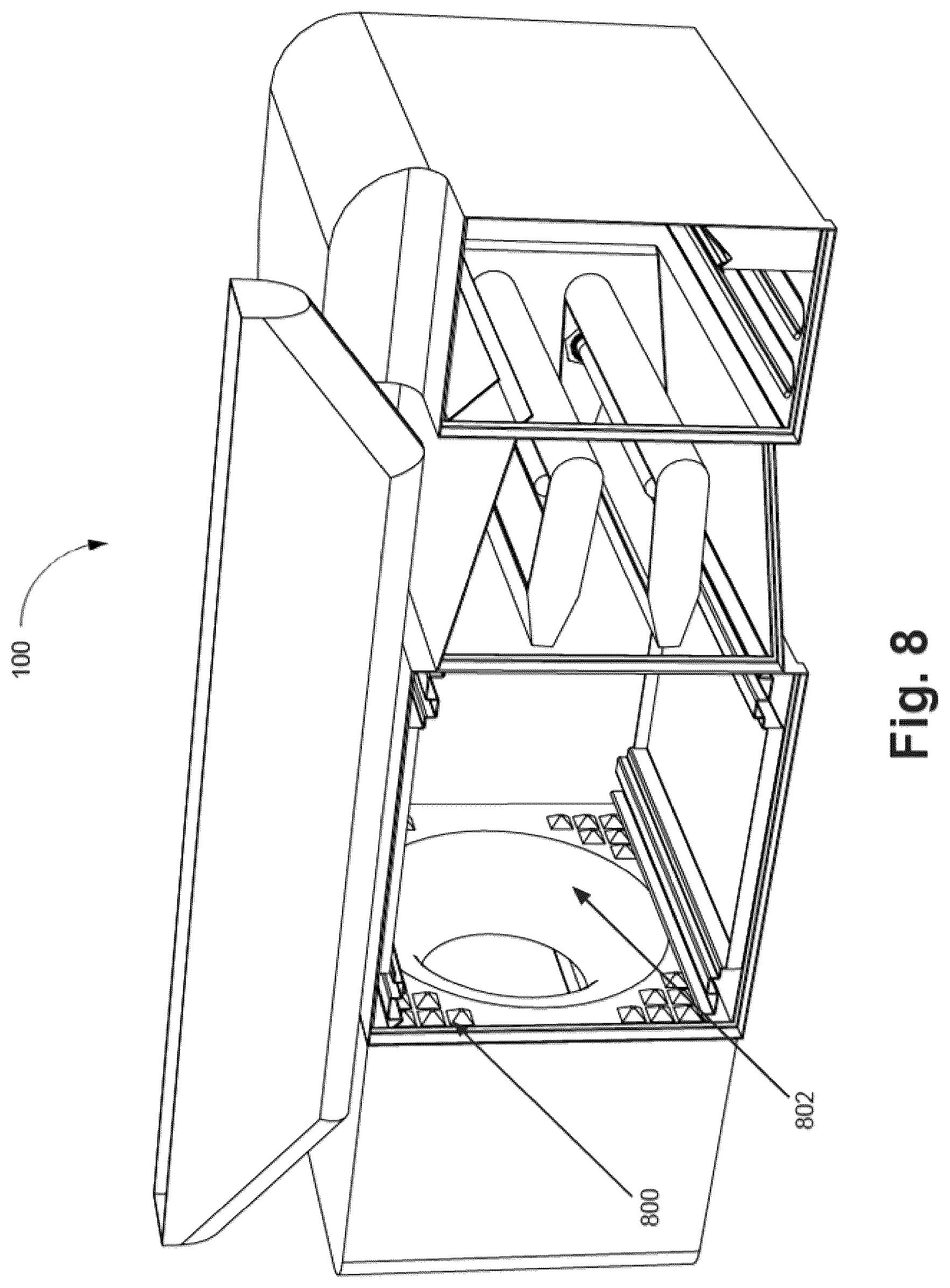 Patent US12320528 Figure 8 – Air flow management for cooking system