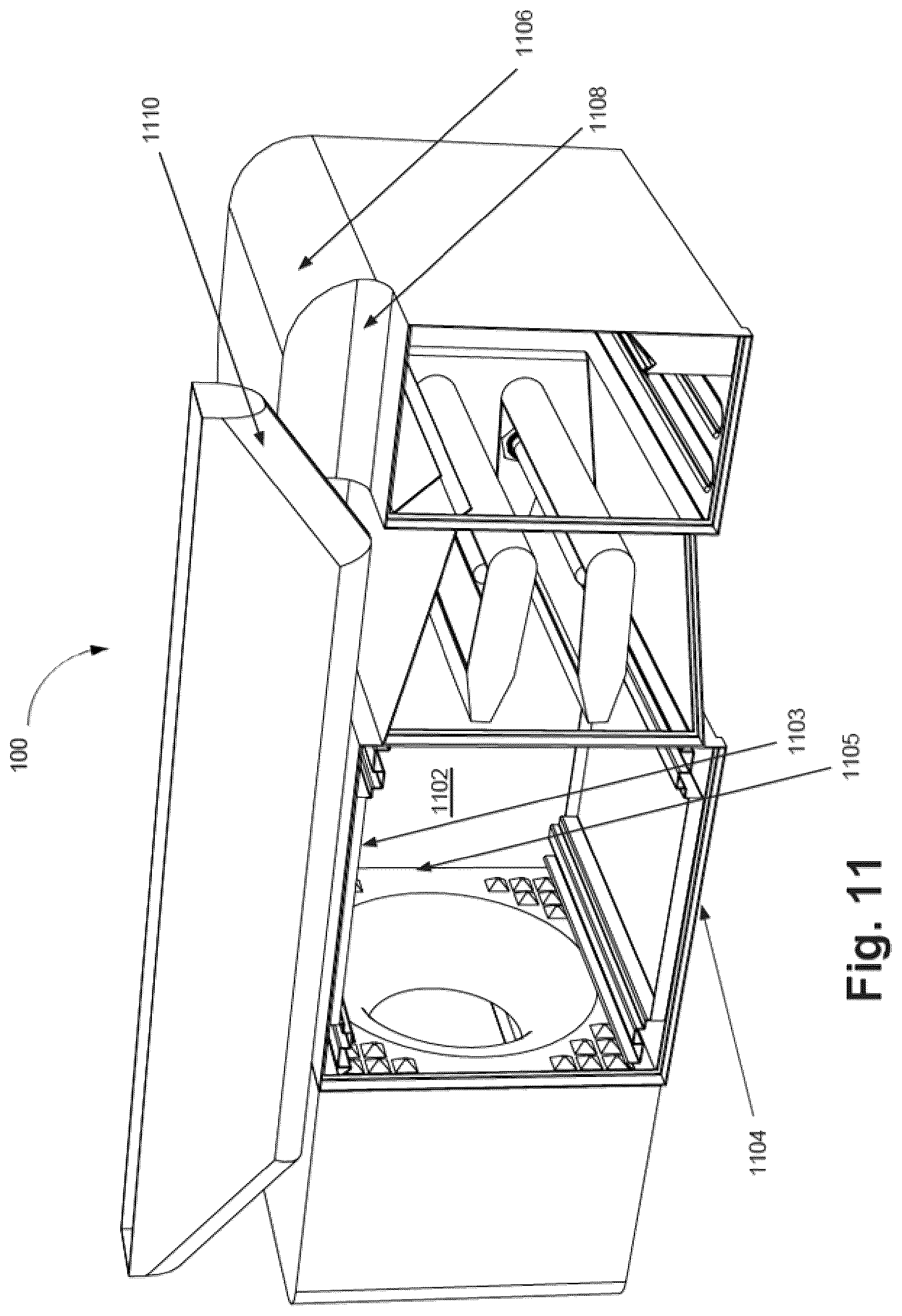 Patent US12320528 Figure 11 – Air flow management for cooking system