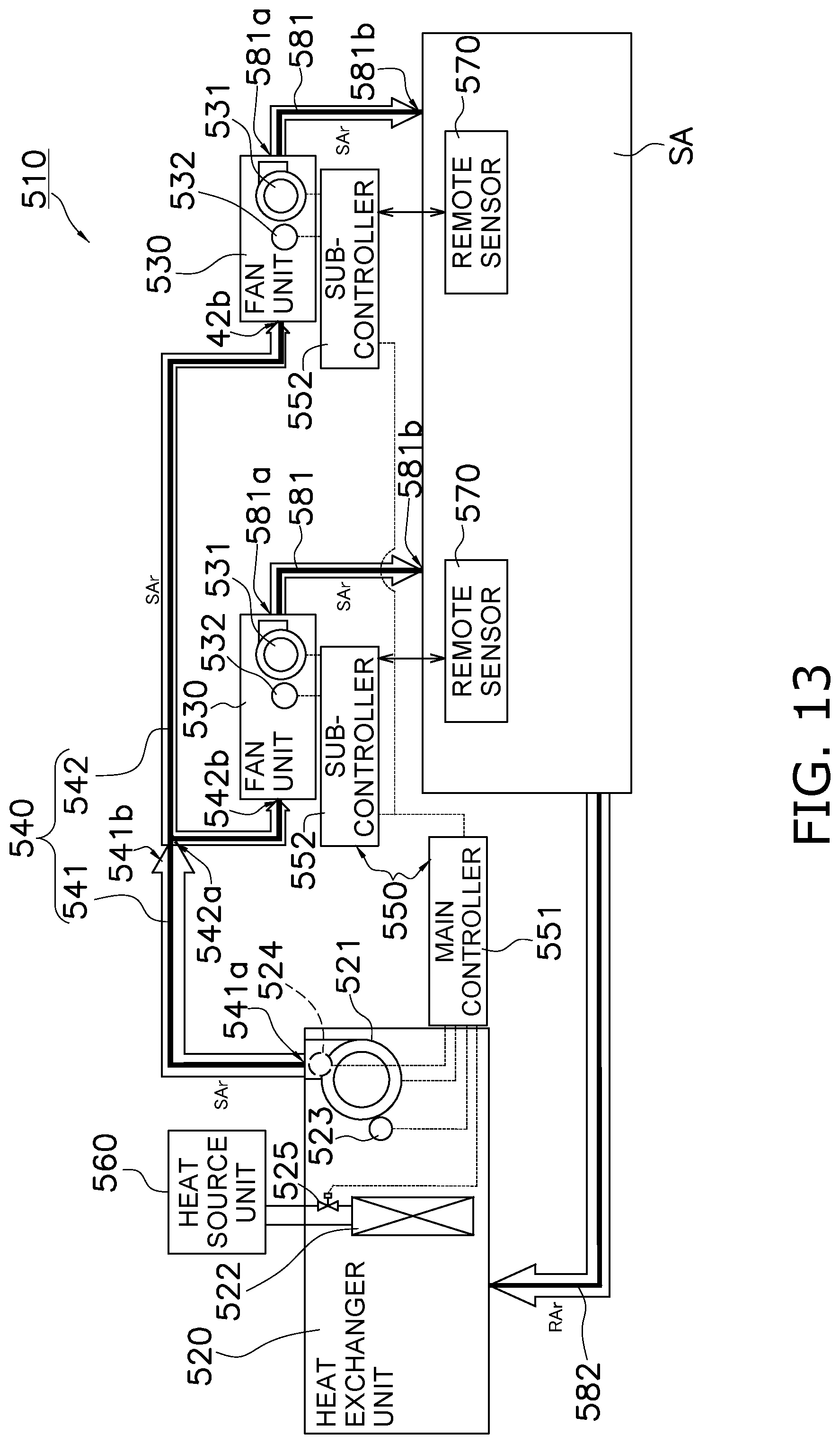 Patent US12320540 Figure 13 – Air conditioning system