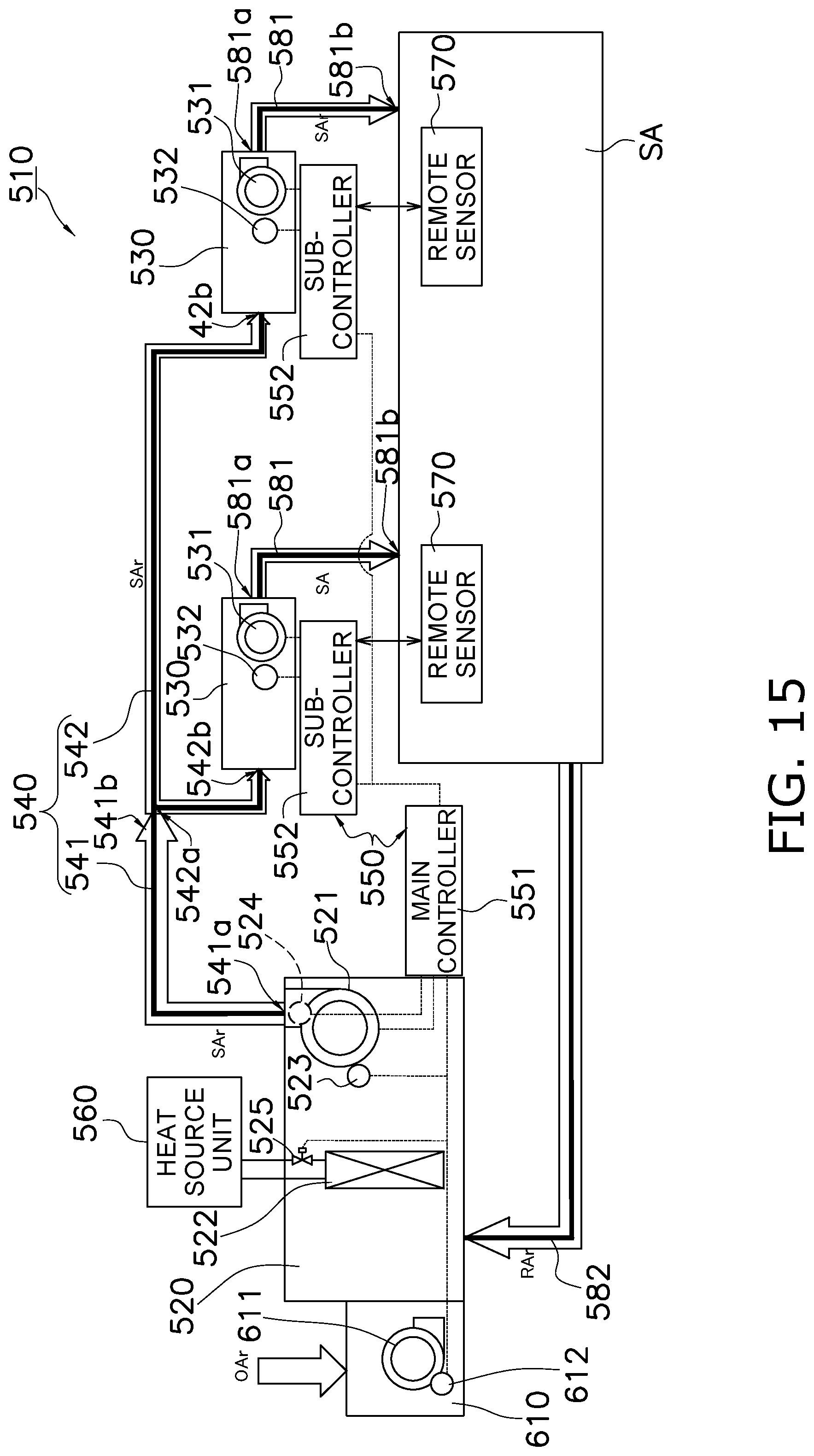 Patent US12320540 Figure 15 – Air conditioning system