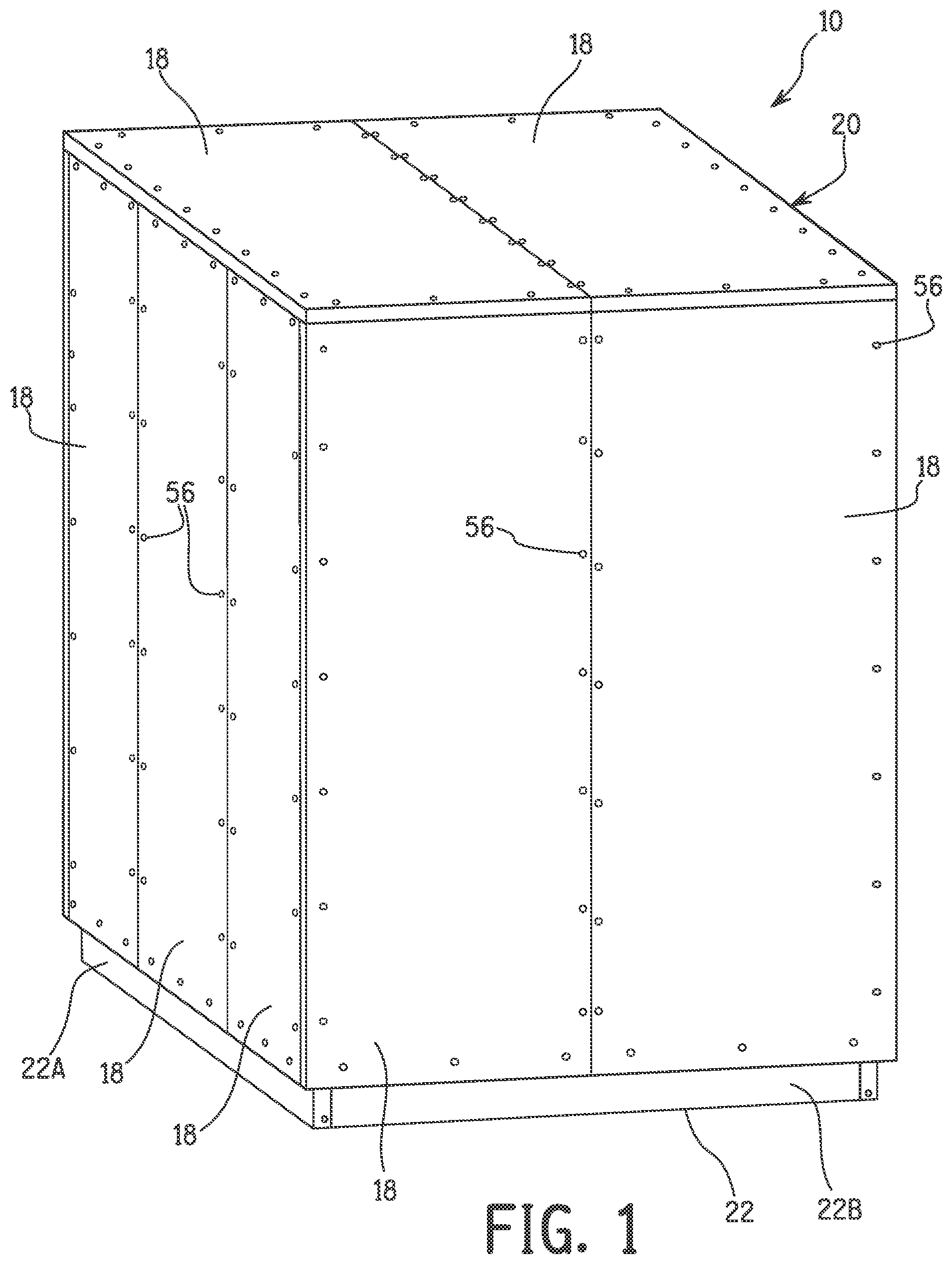 Patent US12320543 Figure 1 – Thermally broken panel assembly for an air handler cabinet