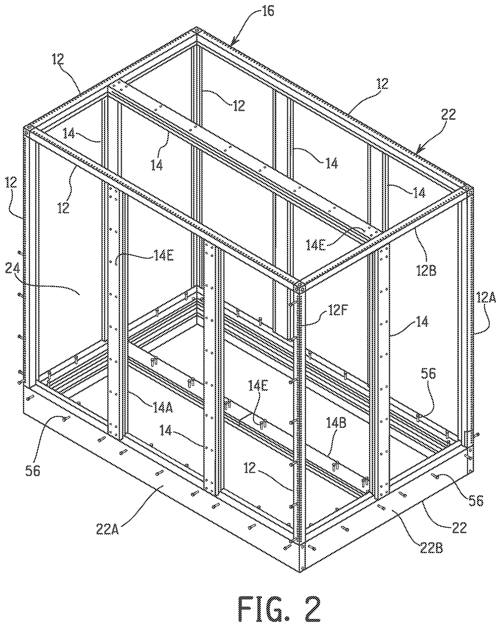 Patent US12320543 Figure 2 – Thermally broken panel assembly for an air handler cabinet