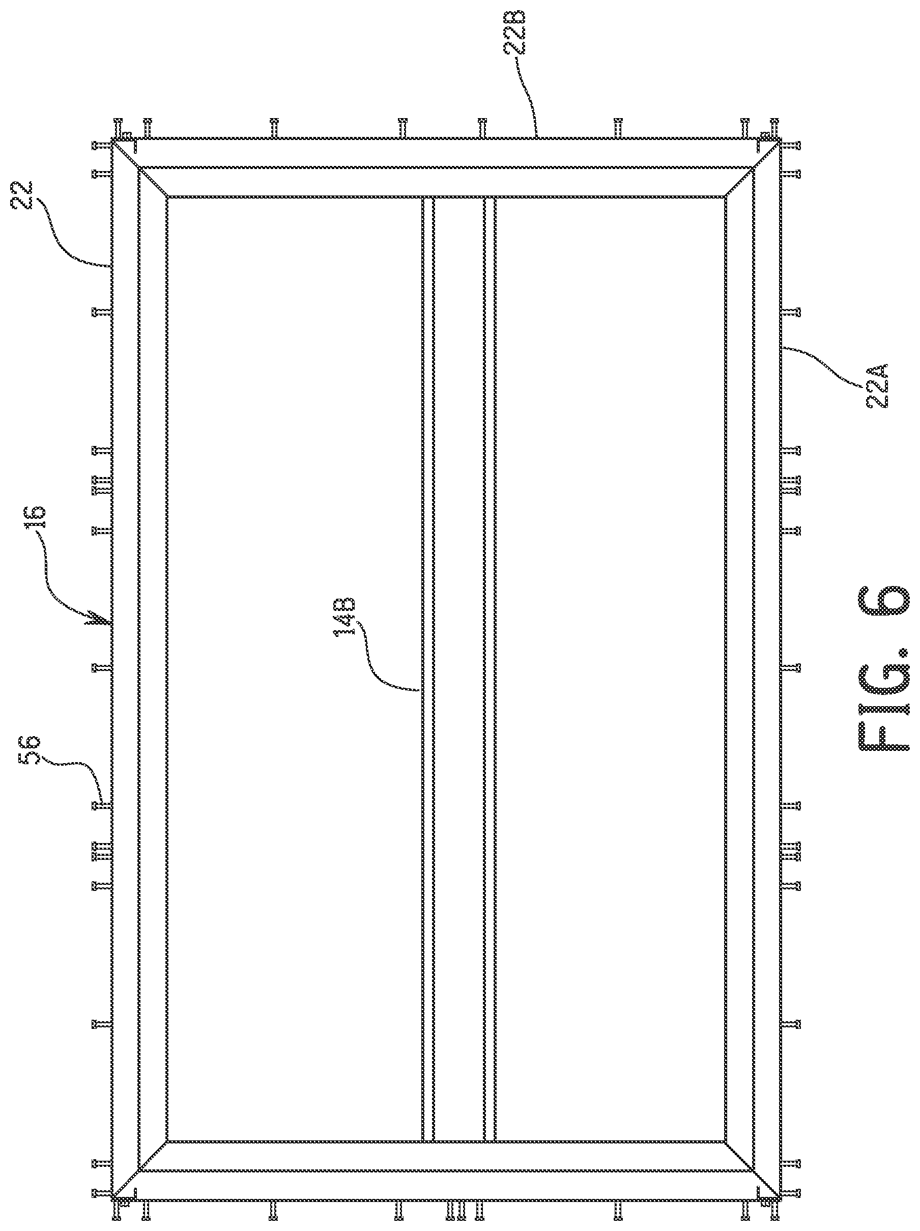 Patent US12320543 Figure 6 – Thermally broken panel assembly for an air handler cabinet
