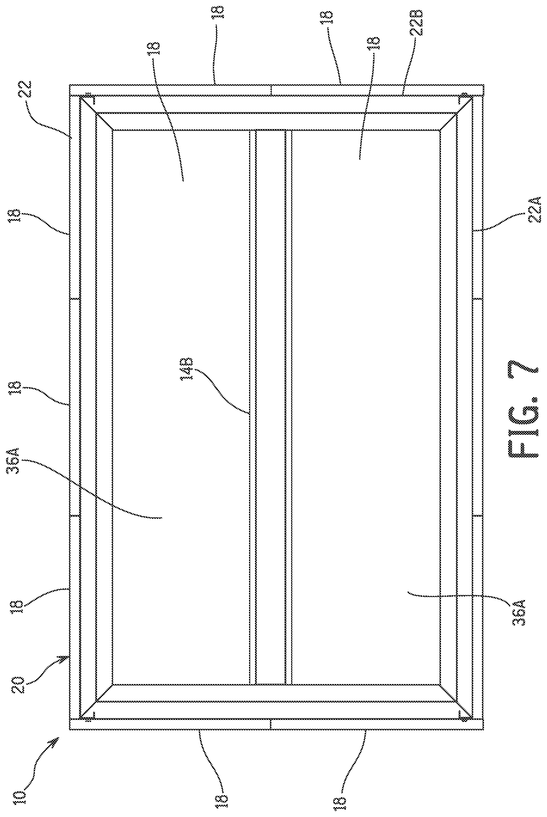 Patent US12320543 Figure 7 – Thermally broken panel assembly for an air handler cabinet